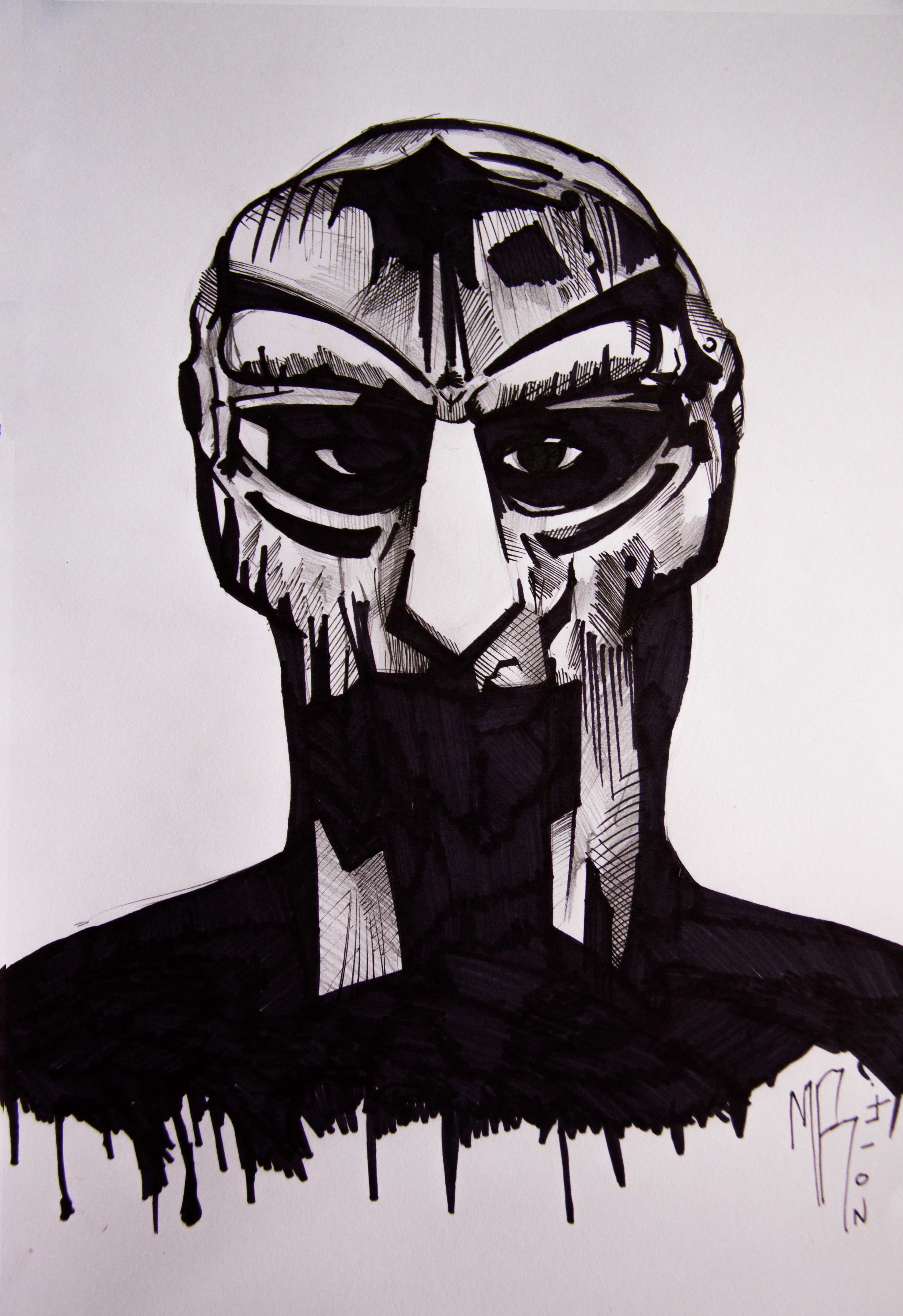 Spent a couple of hours drawing this picture of MF Doom