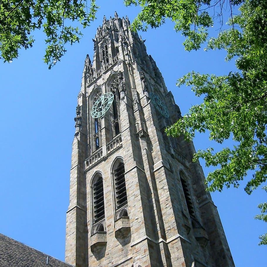 HD wallpaper: Tower raising towards the sky at Yale