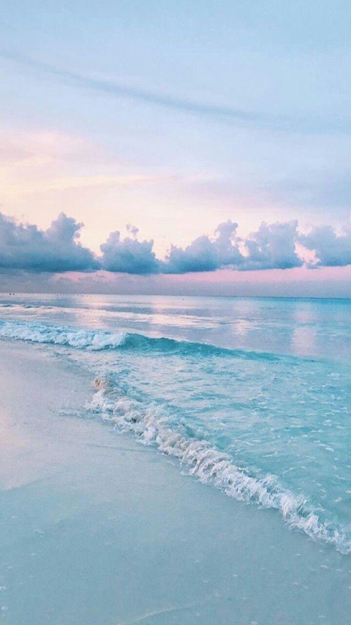 iPhone Wallpaper Beach Vibes Iceblue Pink White
