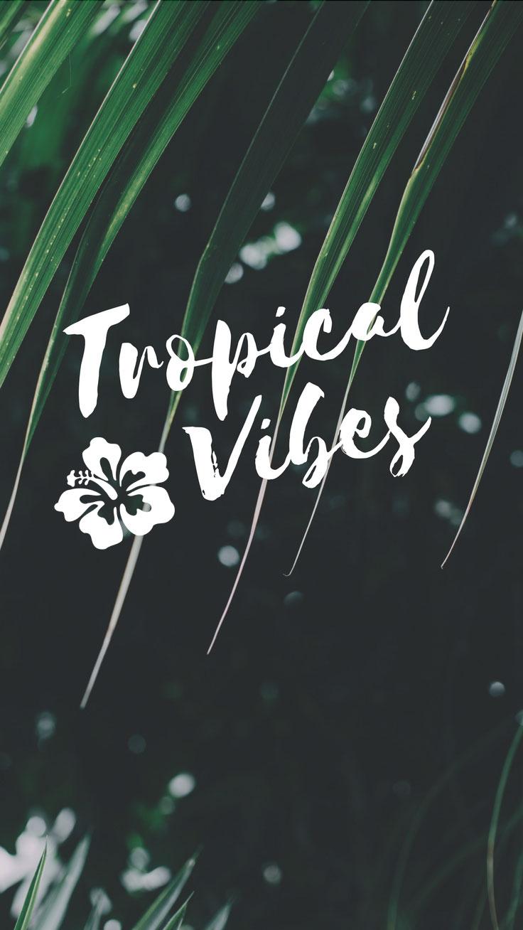 Tropical Vibes Quote iPhone 7 Plus Wallpaper / Tap