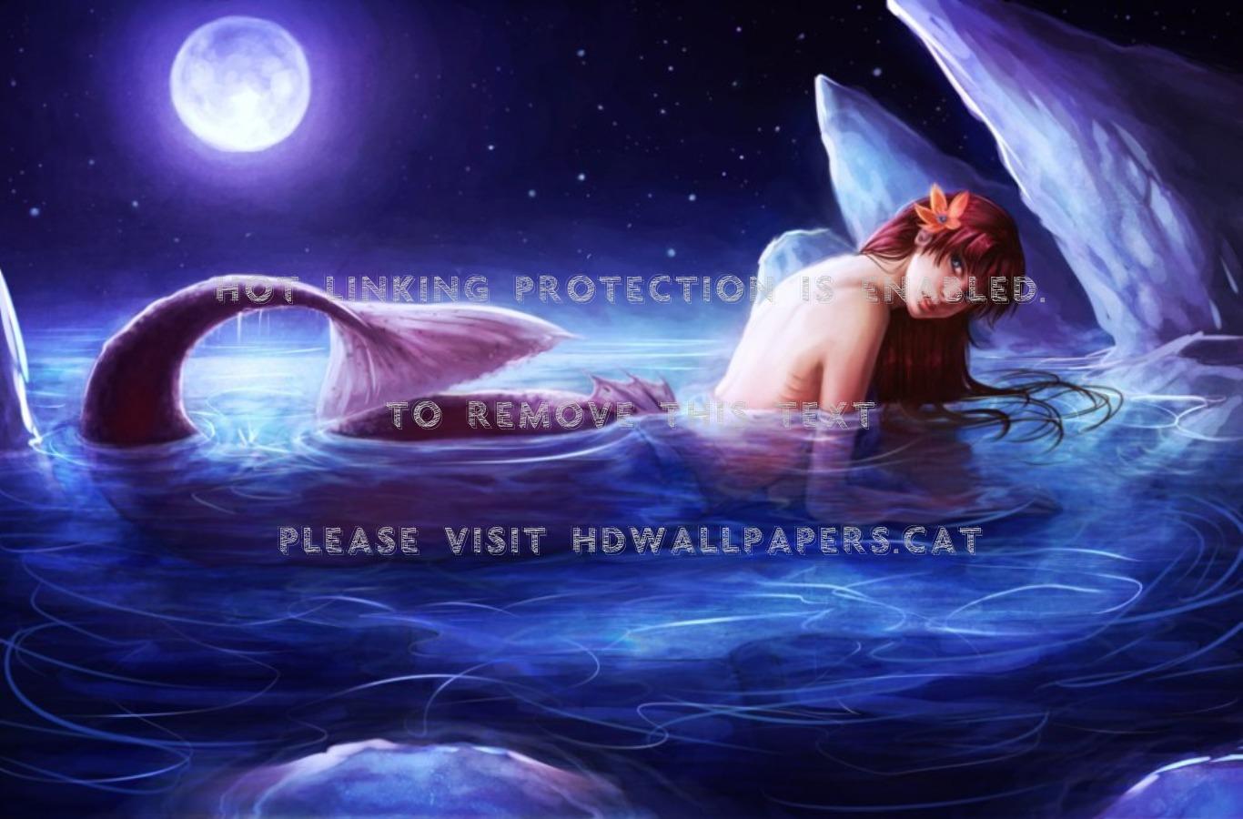 moonlight mermaid water beautiful tail