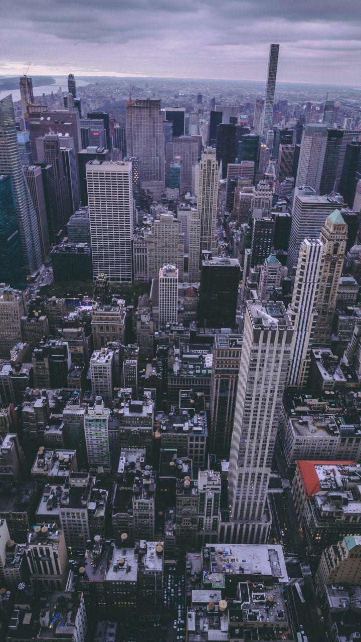 New york, city, buildings, aerial view, 720x1280 wallpaper