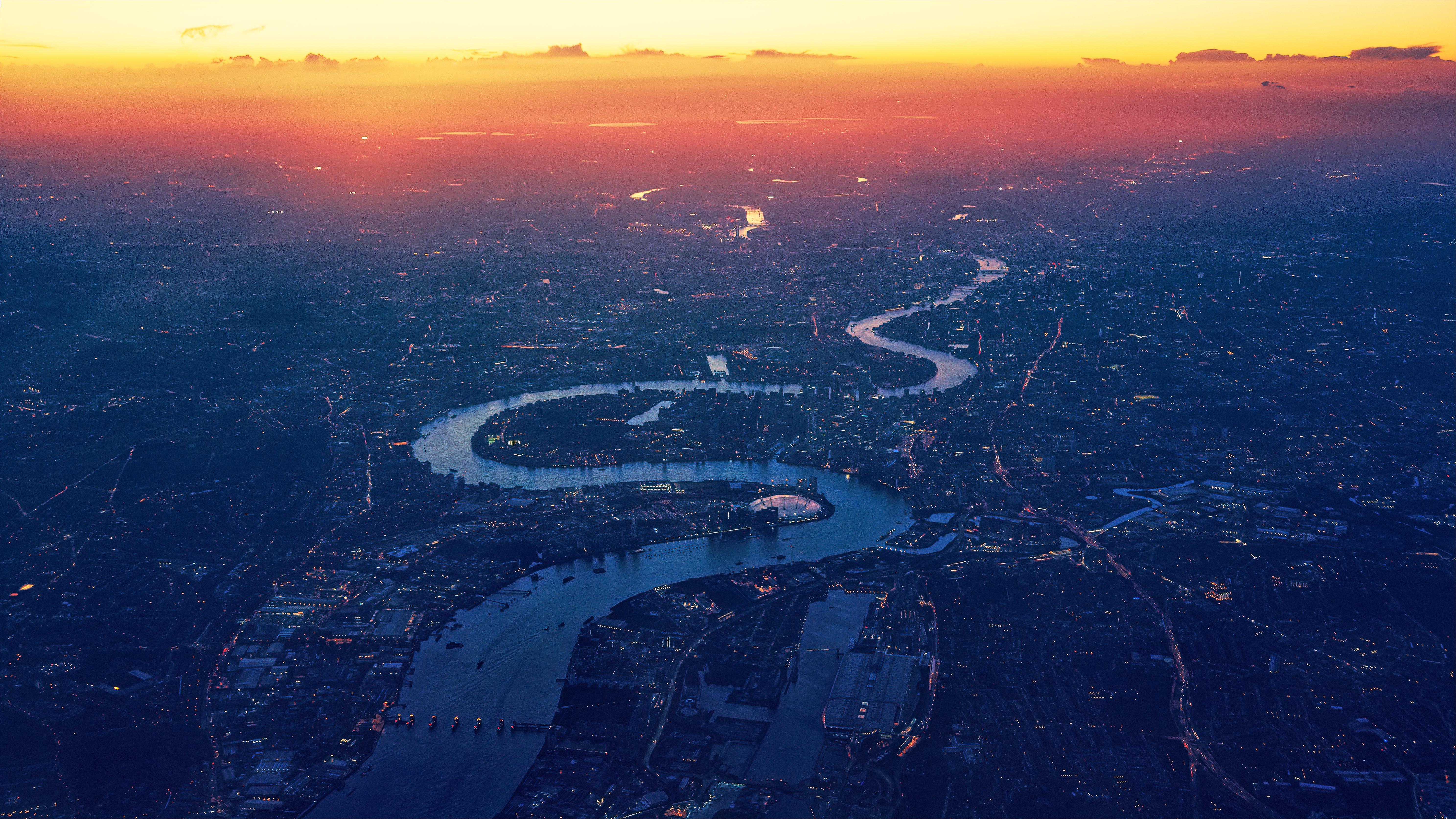 River, #Aerial view, #Sunset, #Cityscape, K, K, #London