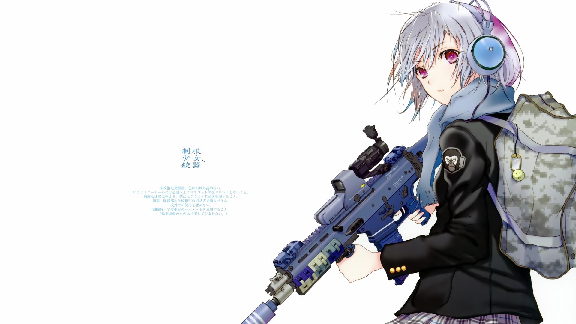 Wallpaper 4k Anime girl Guns 4K Wallpaper