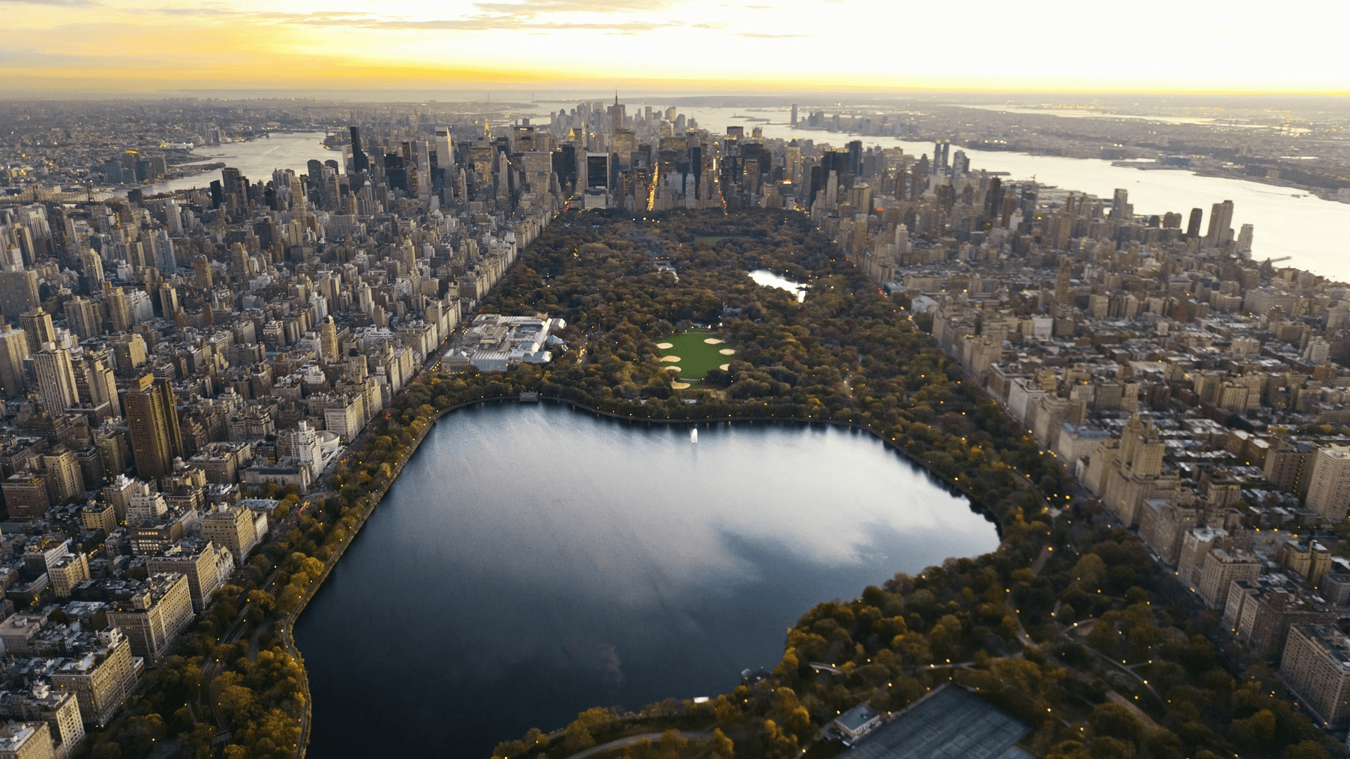 Aerial View of New York City HD Wallpaper. Background Image