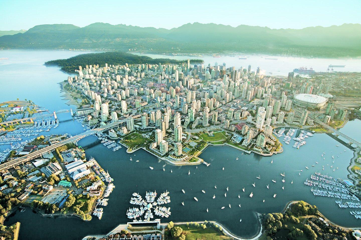 Aerial View of Vancouver, British Columbia, Canada Wallpaper
