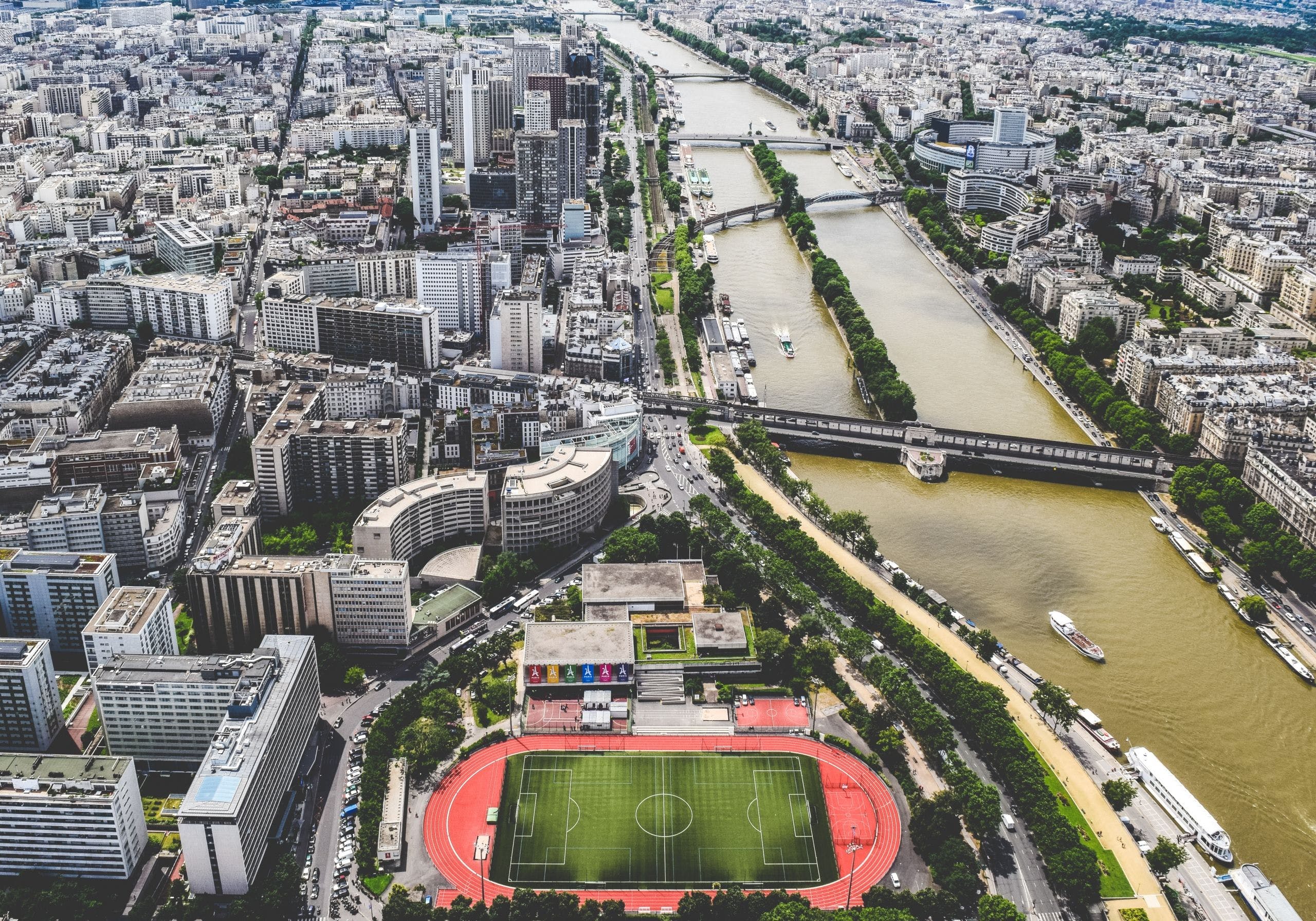 HD Aerial view of a football stadium Wallpaper ·