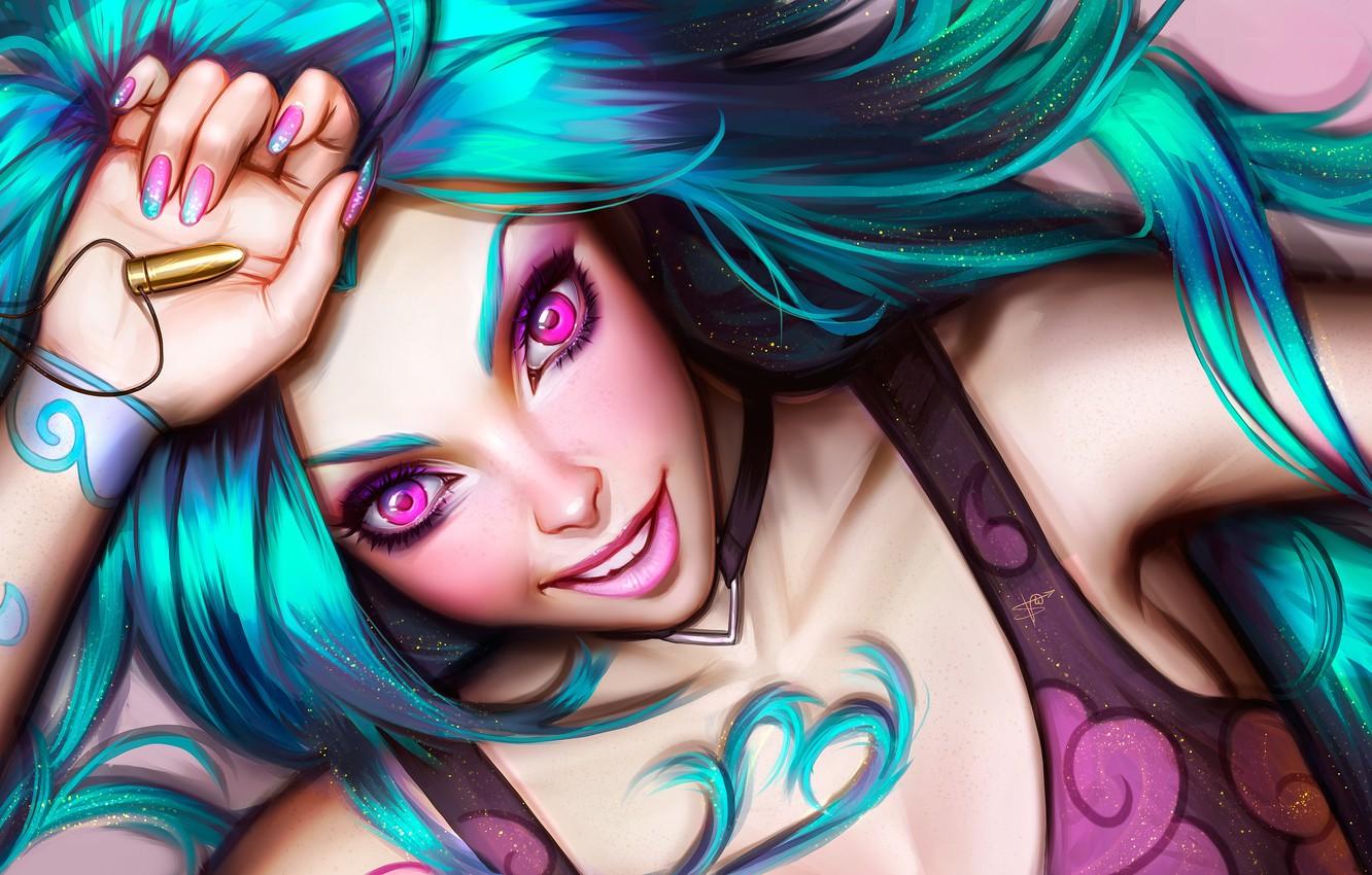 Wallpaper girl, fantasy, game, purple eyes, League
