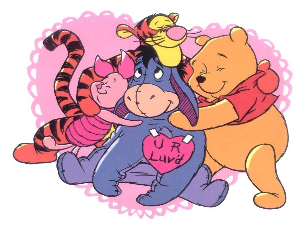 U R Luv'd valentine heart Winnie the Pooh Wallpaper tigger