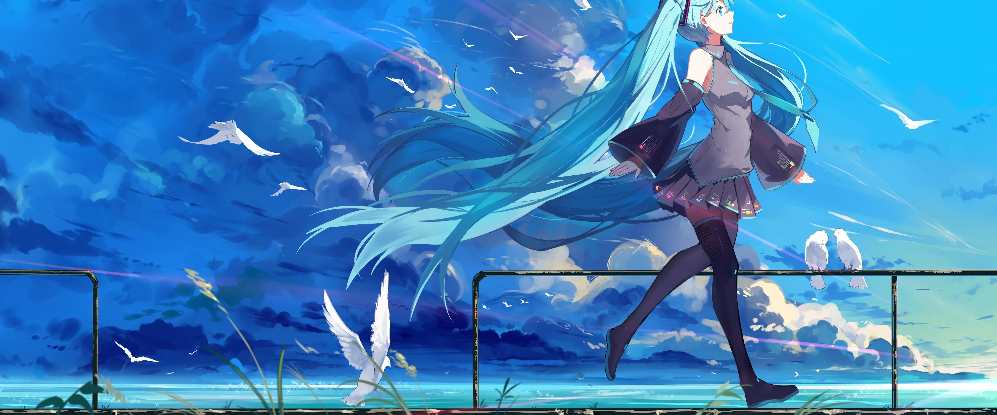 Hatsune Miku Anime Girl 4K Wallpaper