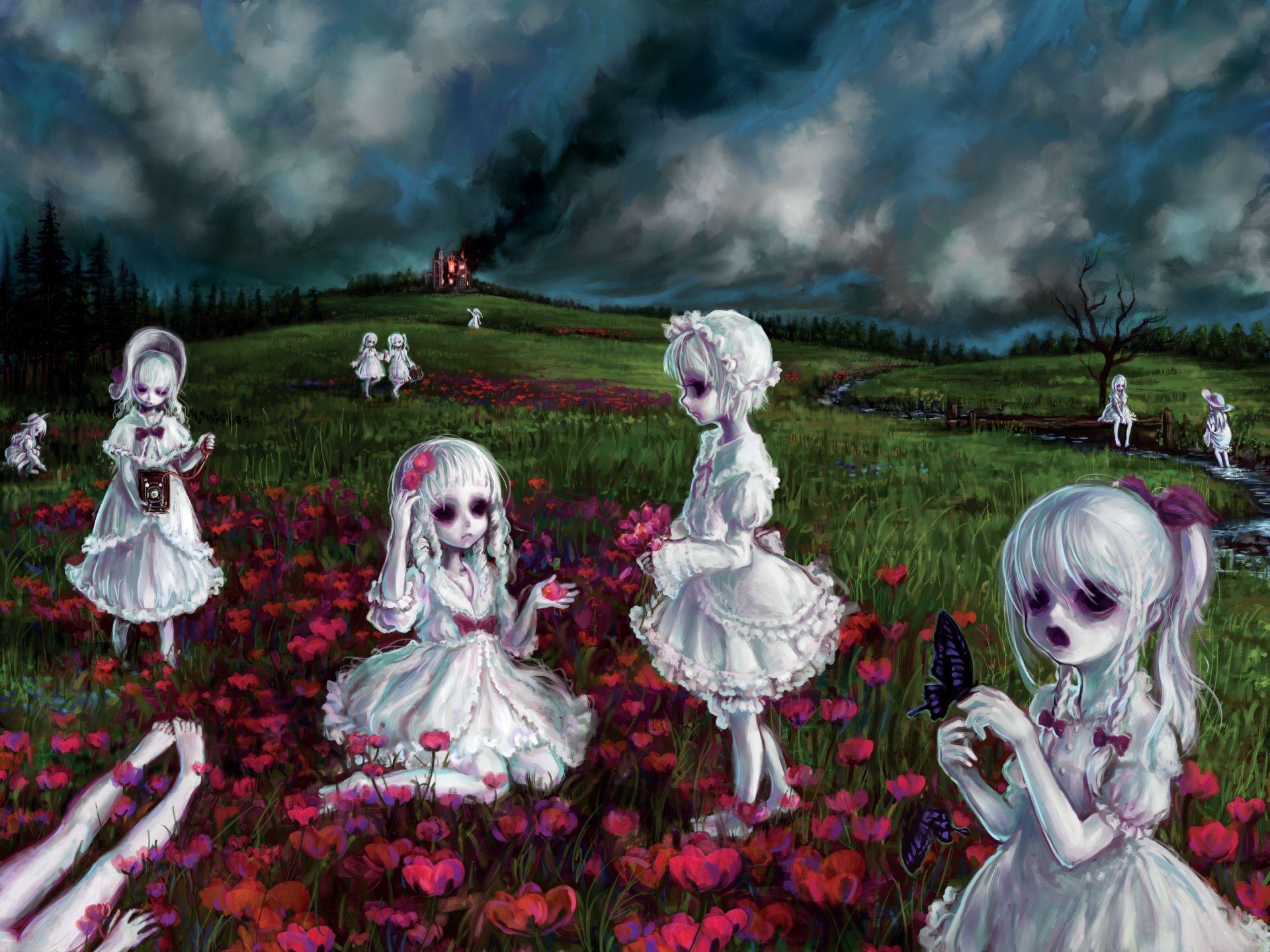 Little zombie girls. Zombie wallpaper, Creepy image, Creepy art