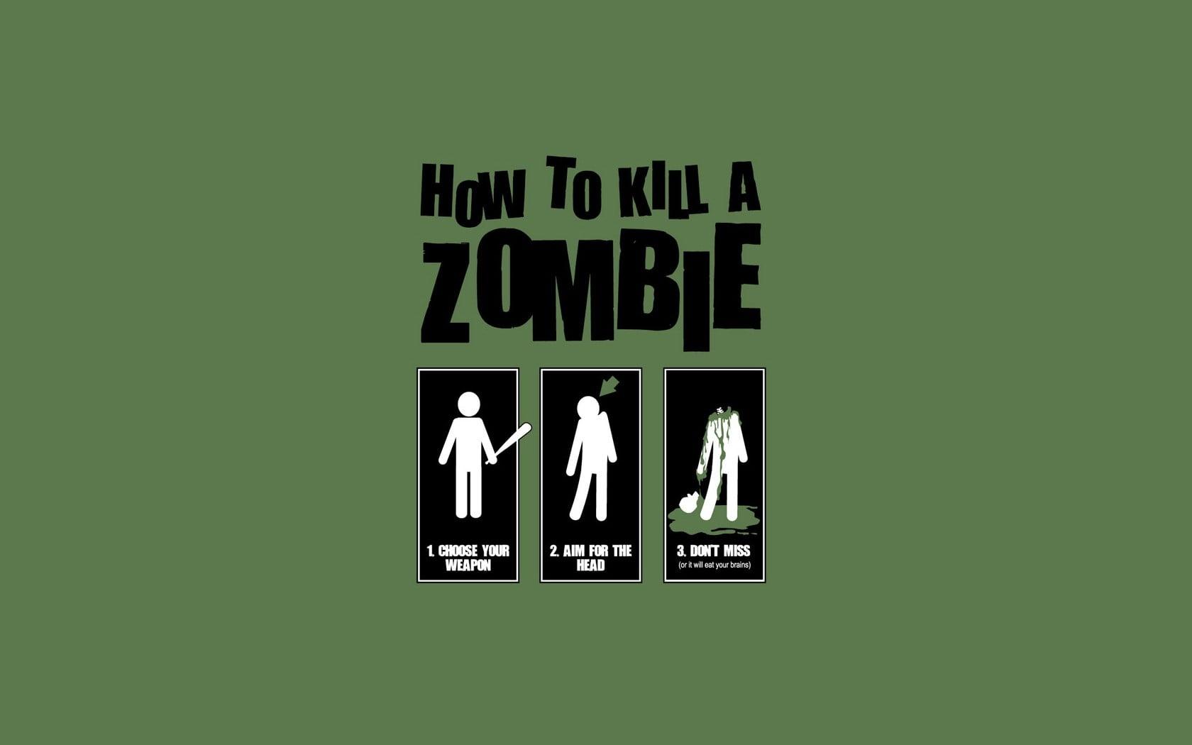 How to kill a zombie text overlay, anime, zombies