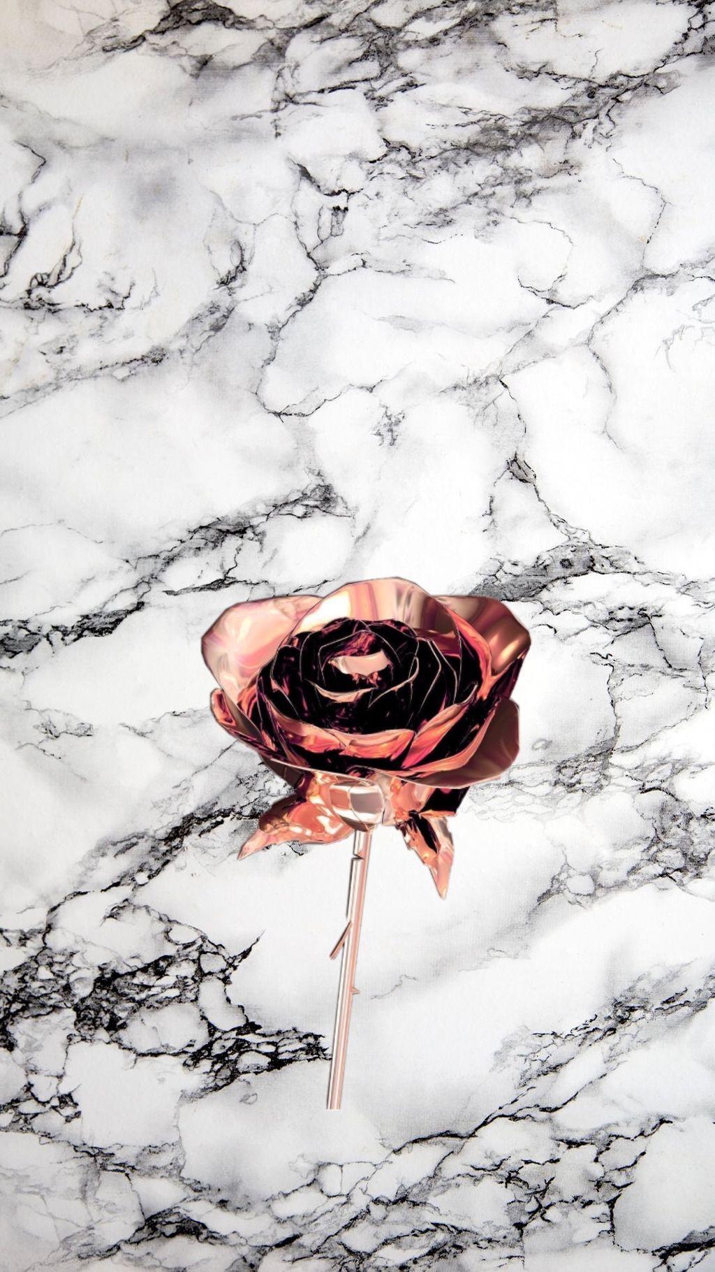 flower rose gold aesthetic iphone tumblr wallpaper