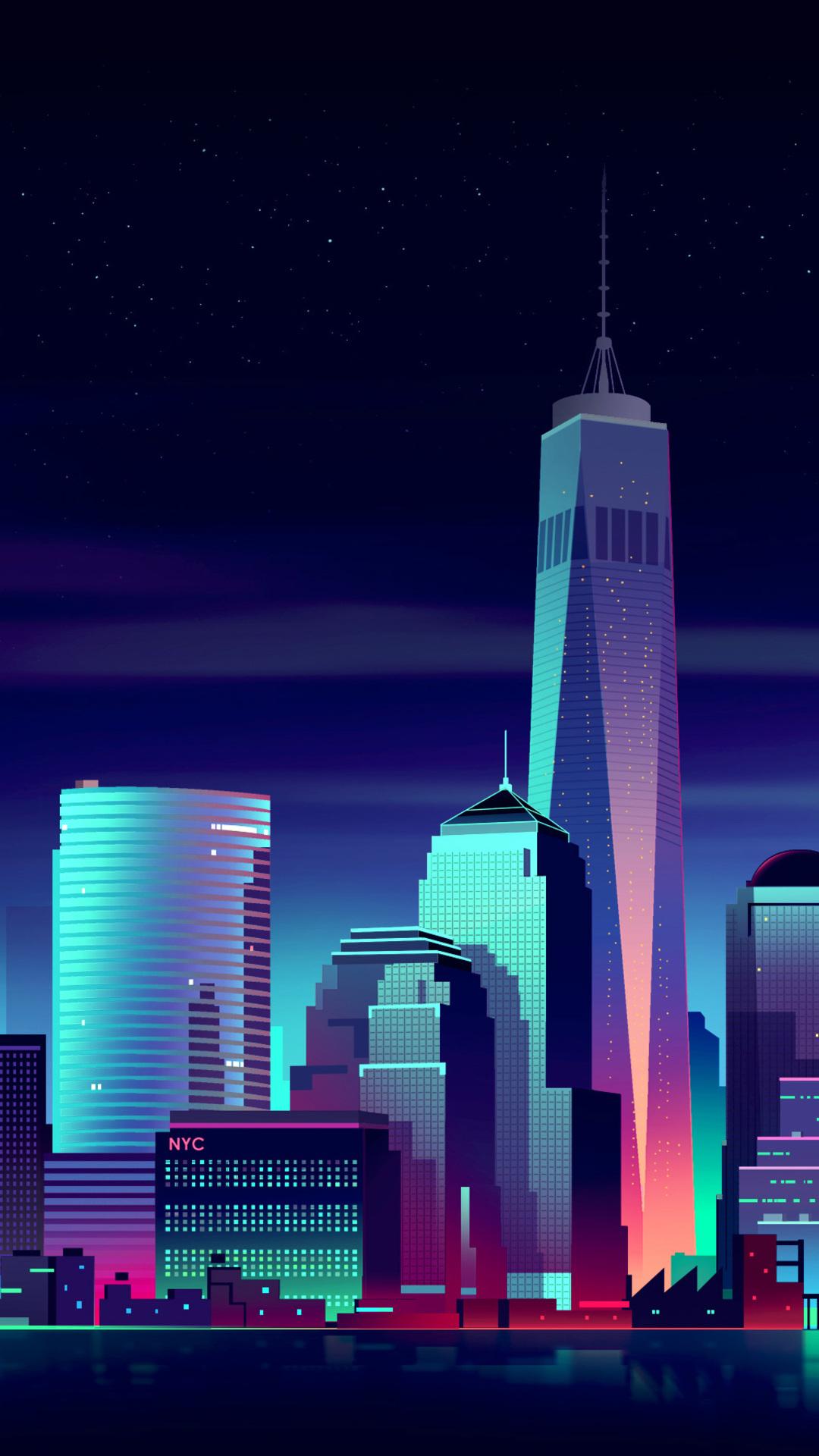 Any other pixel city night wallpaper like this one for phones?