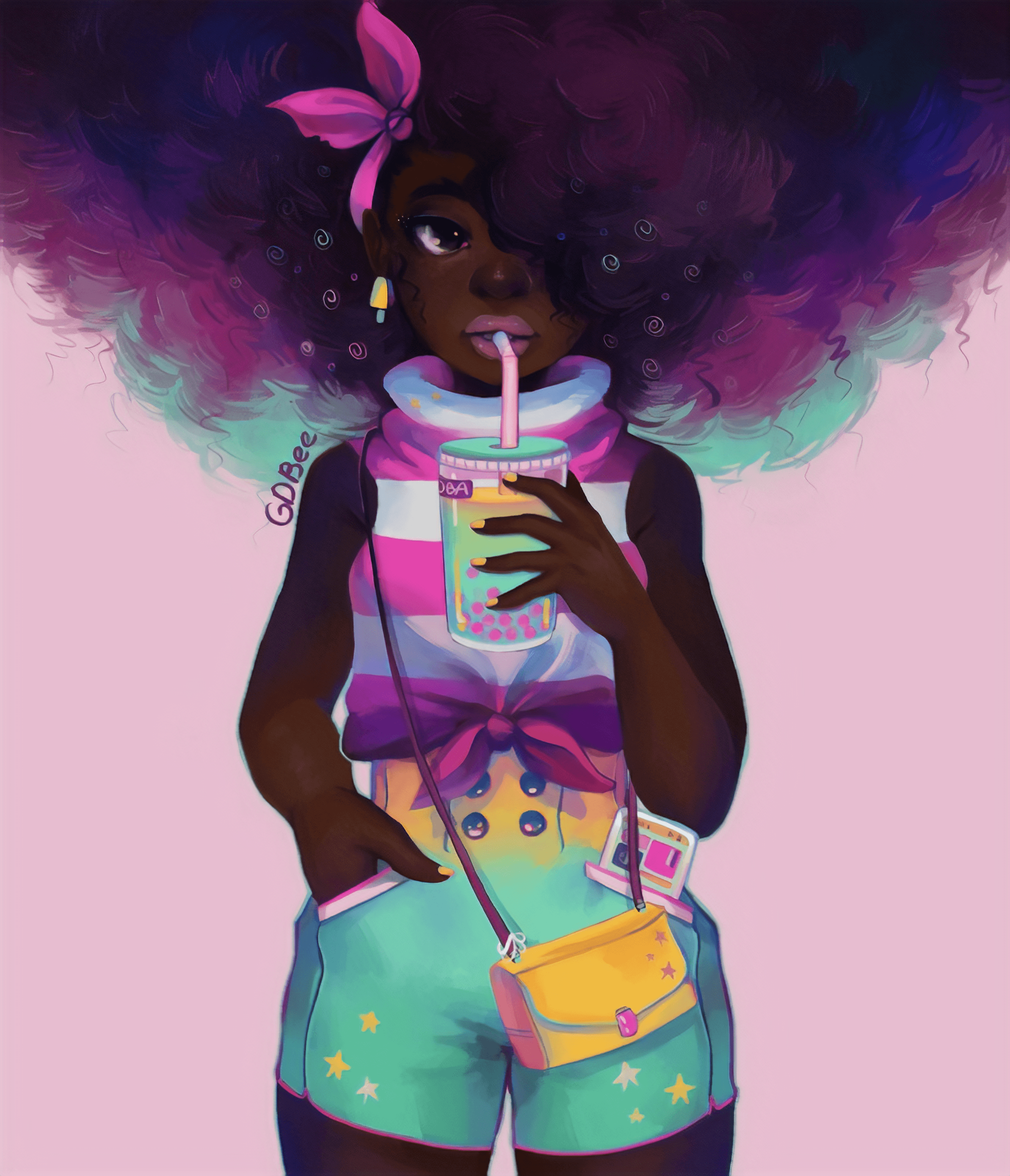 Black Girl and Bubble Tea