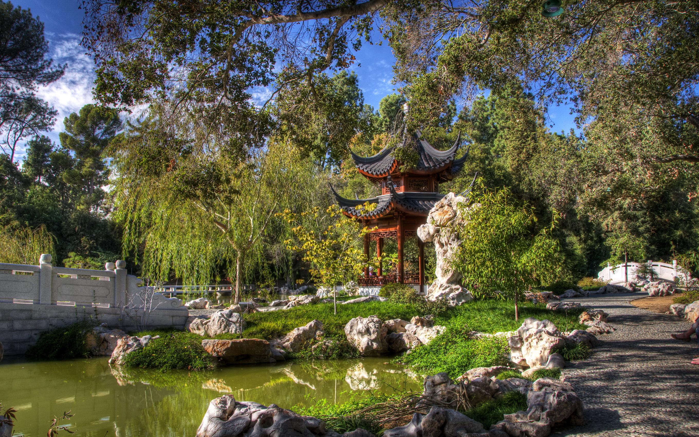 Wallpaper Chinese San Marino California USA Nature Pond