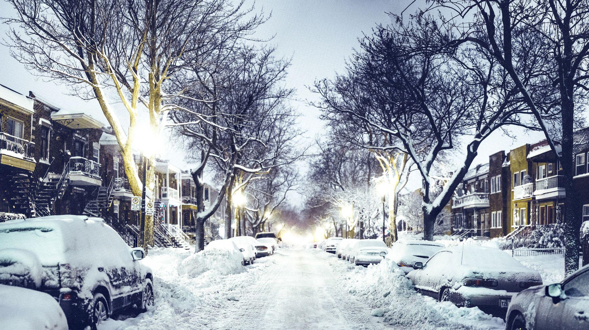 Quebec City Winter Night. Winter wallpaper, City