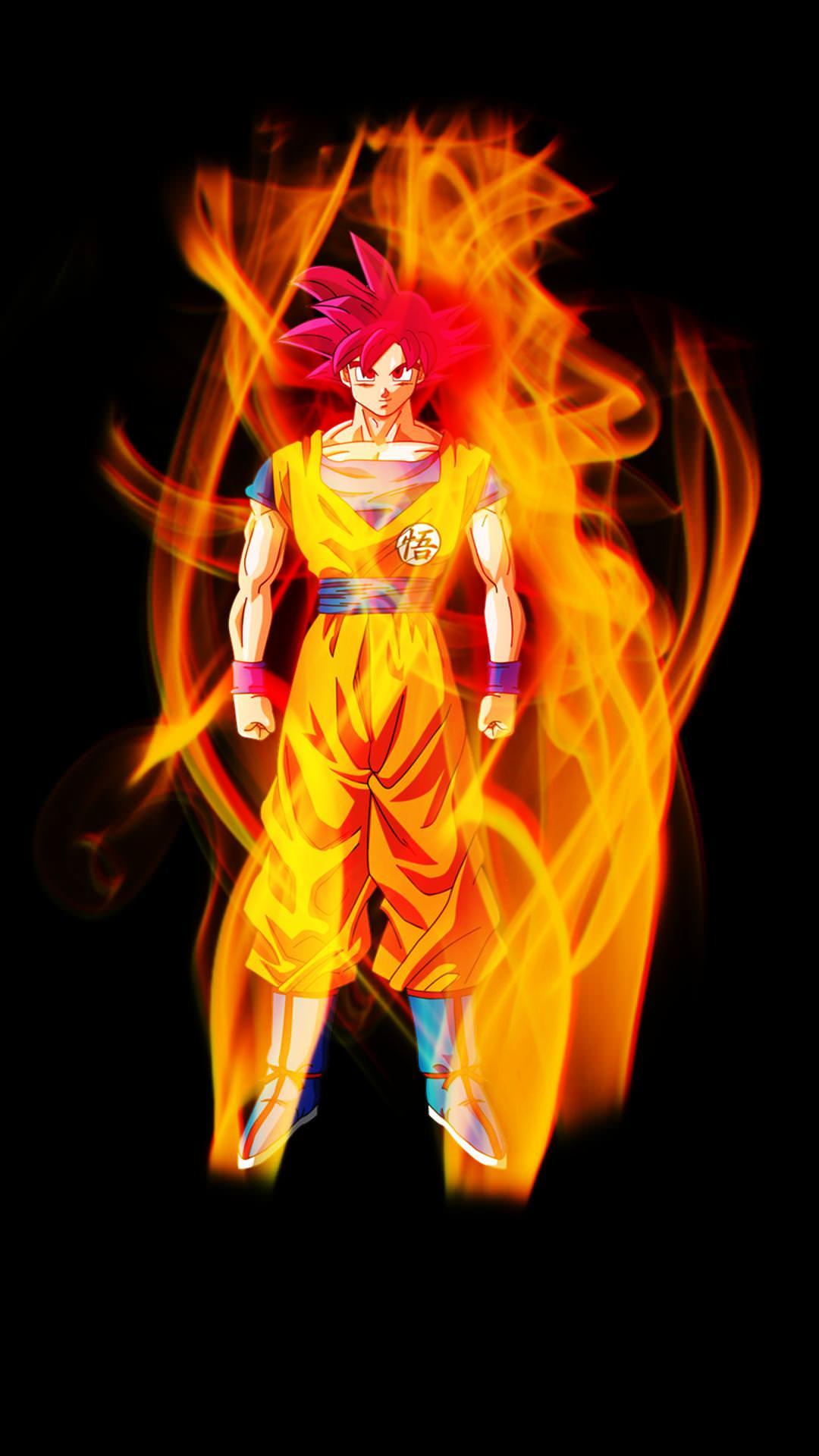 Goku SSJ God (2 Background)[1080x1920]