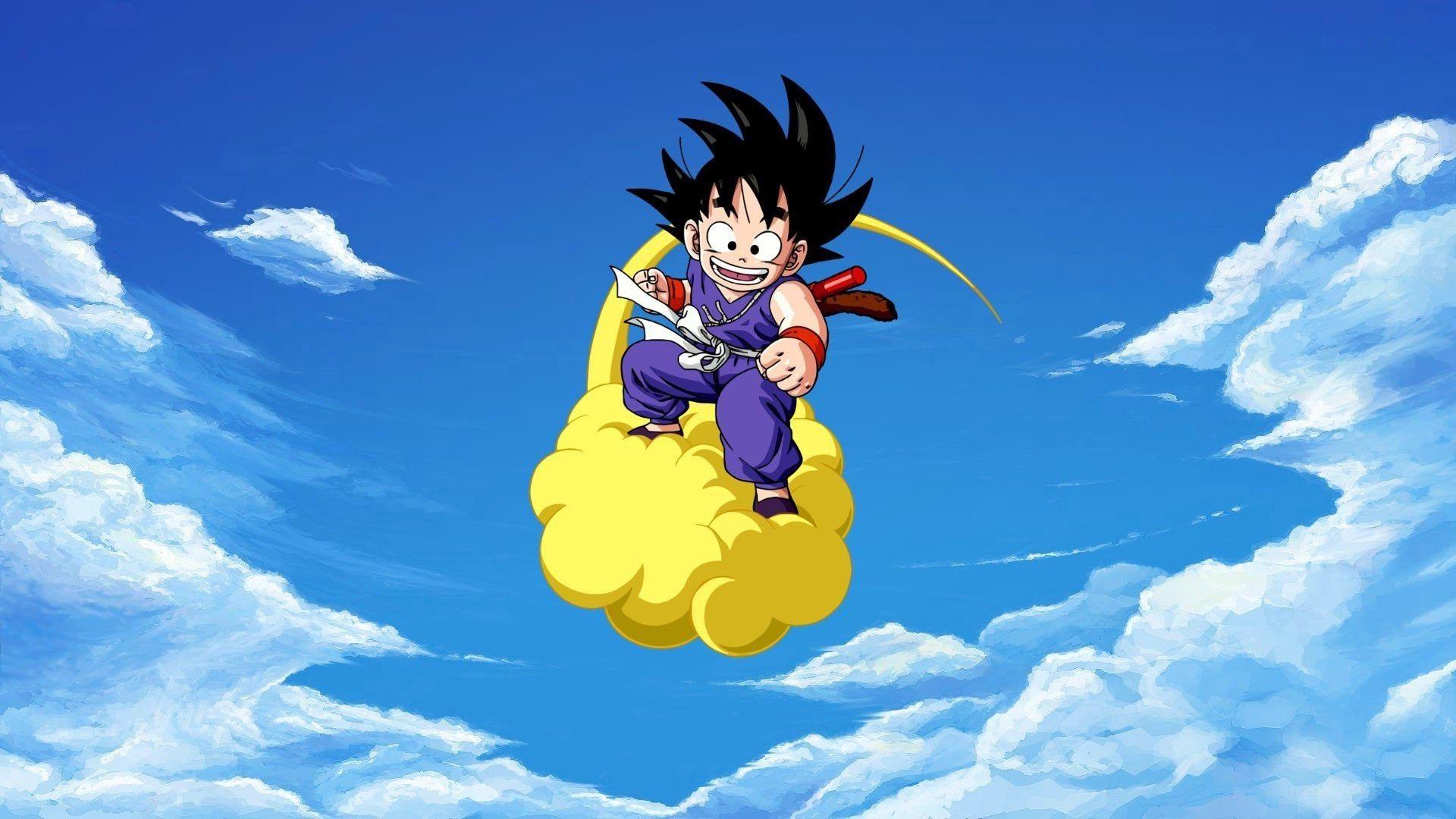 iPhone Kid Goku On Nimbus Wallpaper