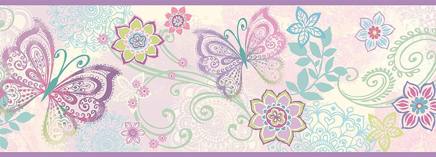 Chesapeake TOT46452B Fantasia Purple Boho Butterflies Scroll