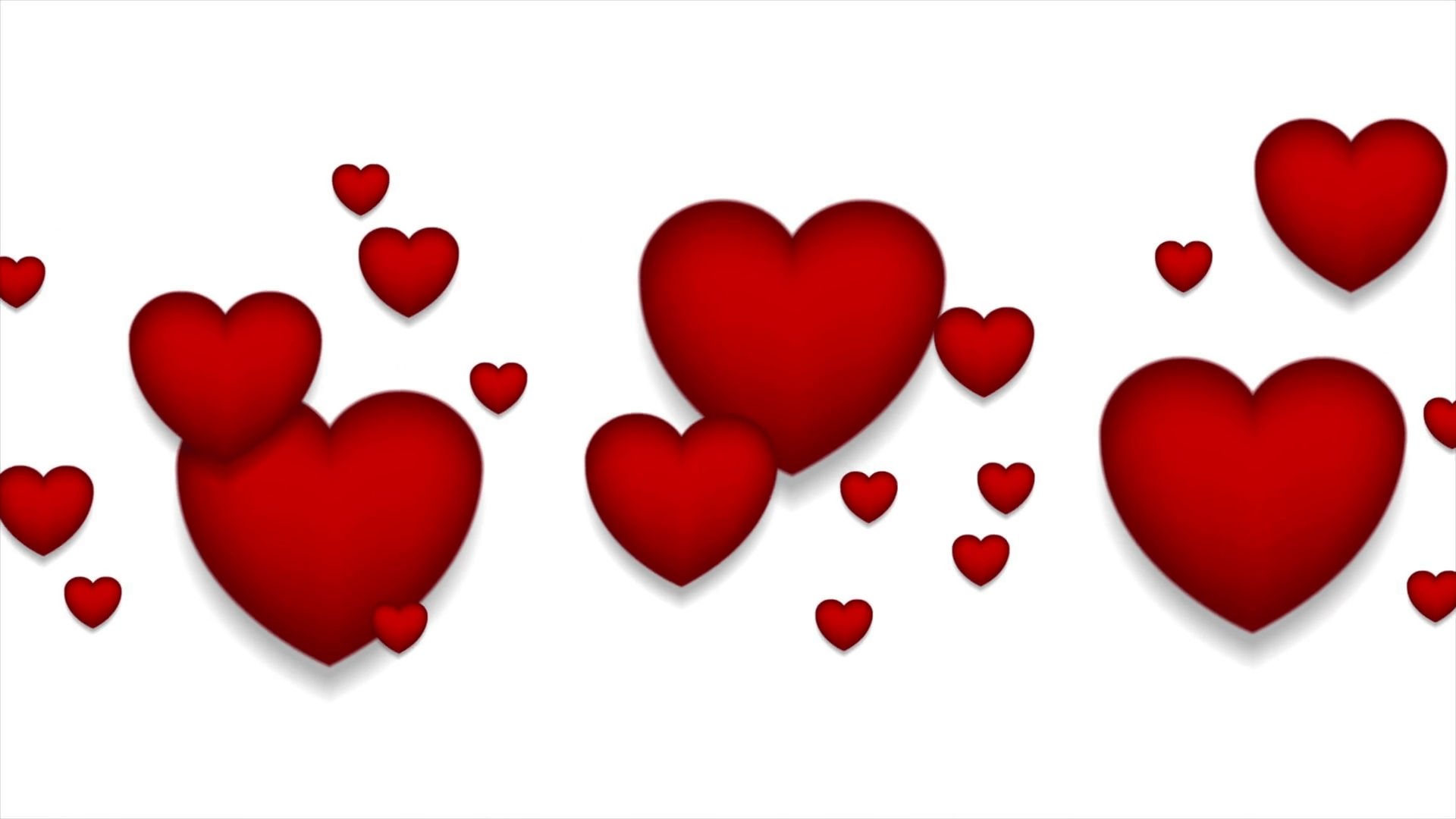 Red hearts on white background motion graphic design. St Valentines Day video animation clip Ultra HD 4K 3840x2160