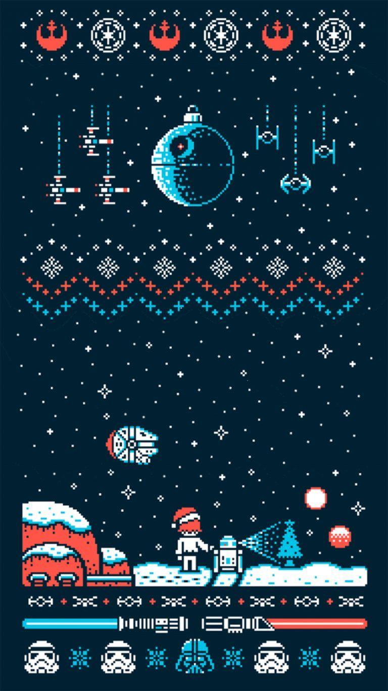 Free Christmas Wallpaper for iPhone and Vintage Background. Star wars wallpaper iphone, Star wars christmas sweater, Wallpaper iphone christmas