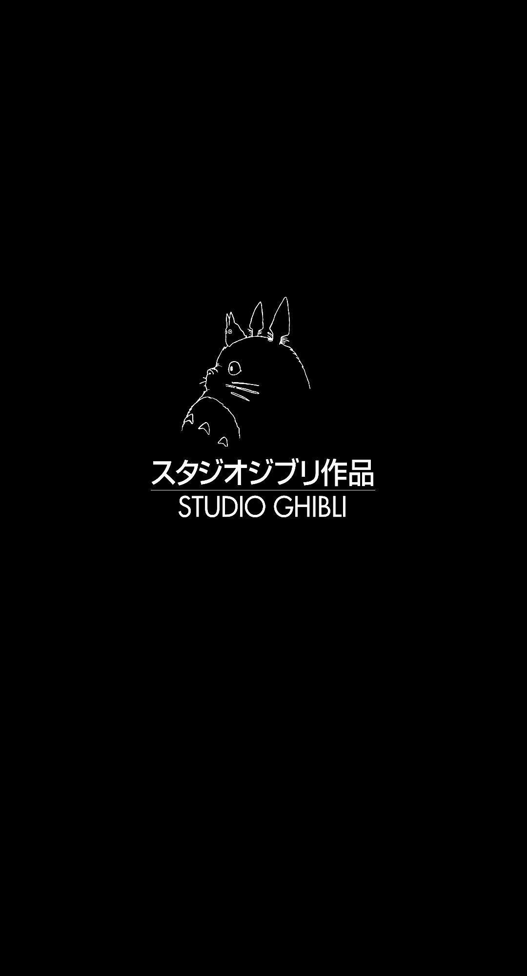 Black and White Studio Ghibli Wallpaper Free Black