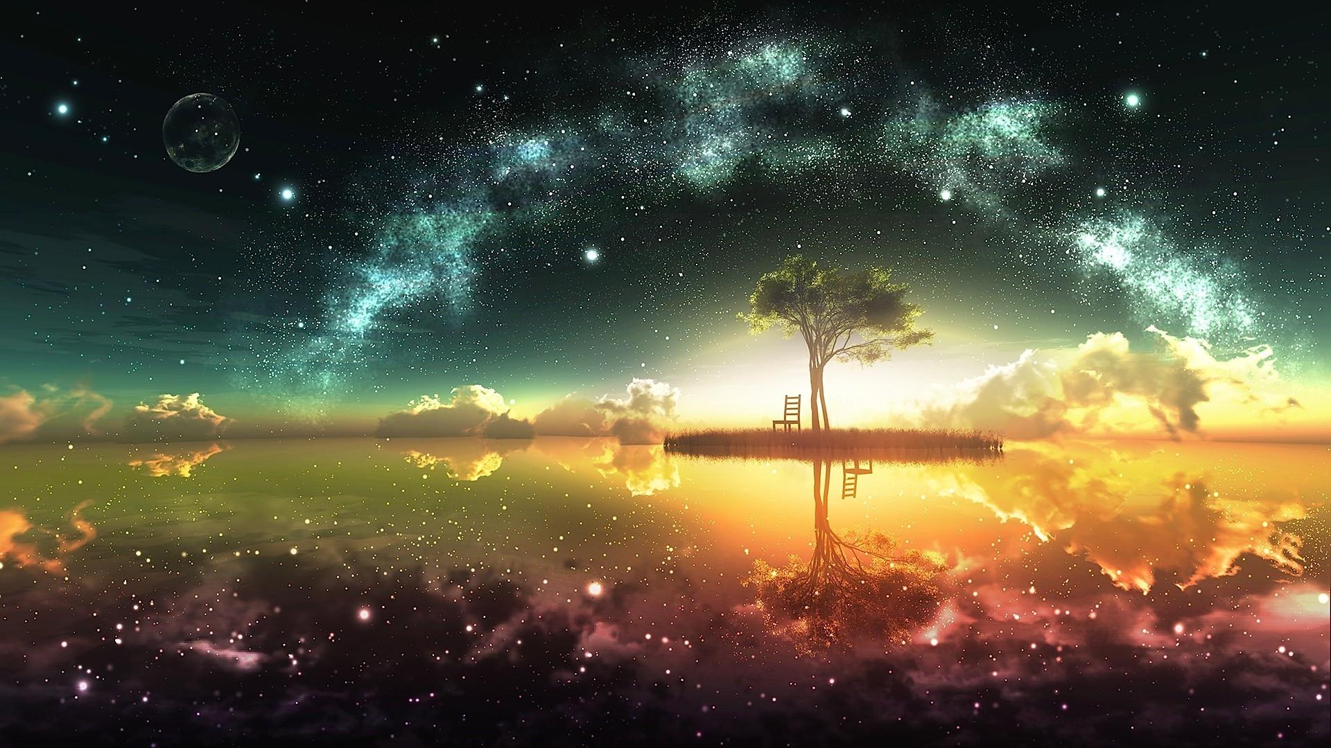 Night Sky Anime Wallpaper Stock Photo, Picture and Royalty Free Image.  Image 206808453.