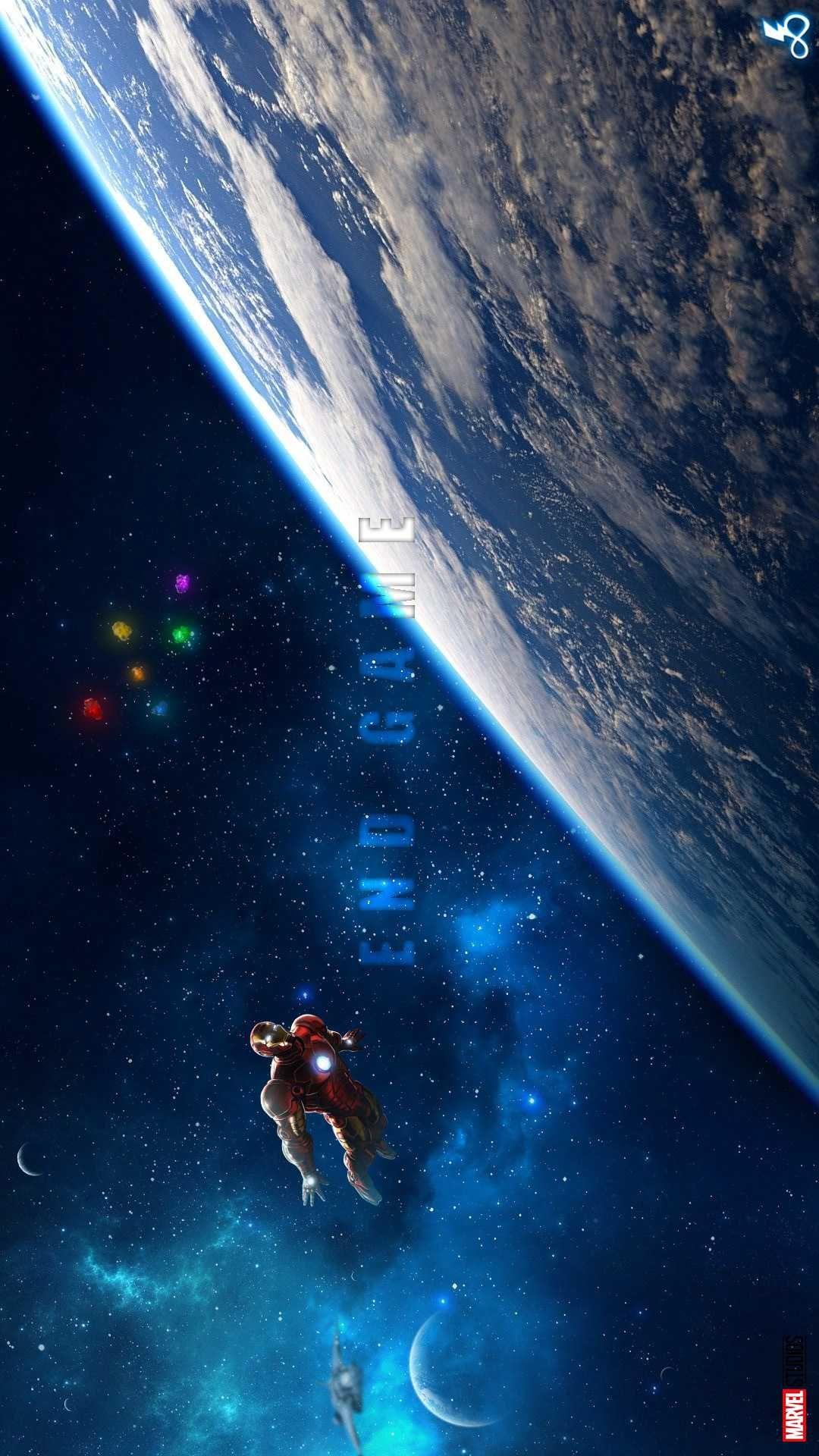 Iron Man In Space With Quinjet IPhone Wallpaper #wallpaper