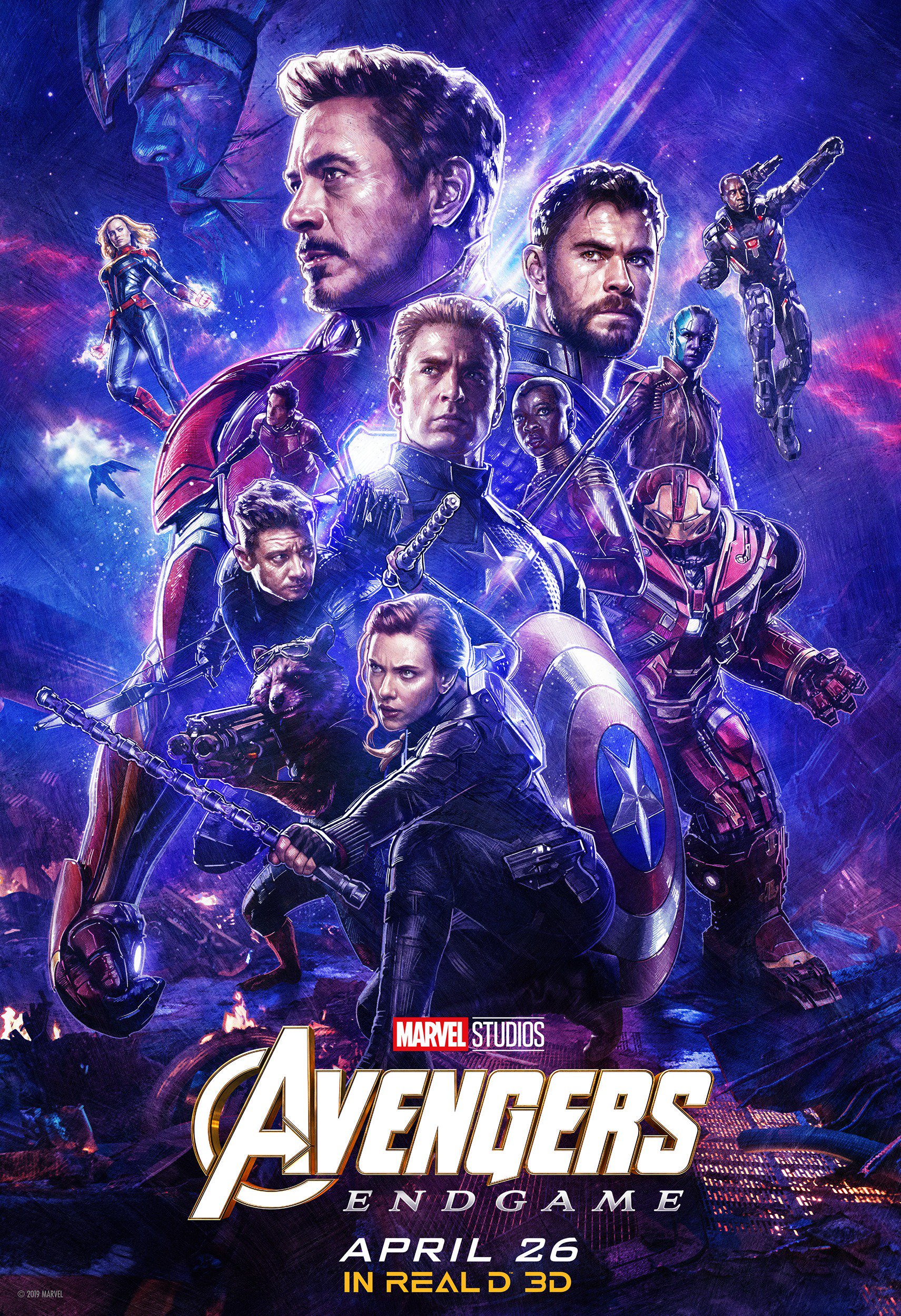 Real D 3D poster for Avengers: Endgame