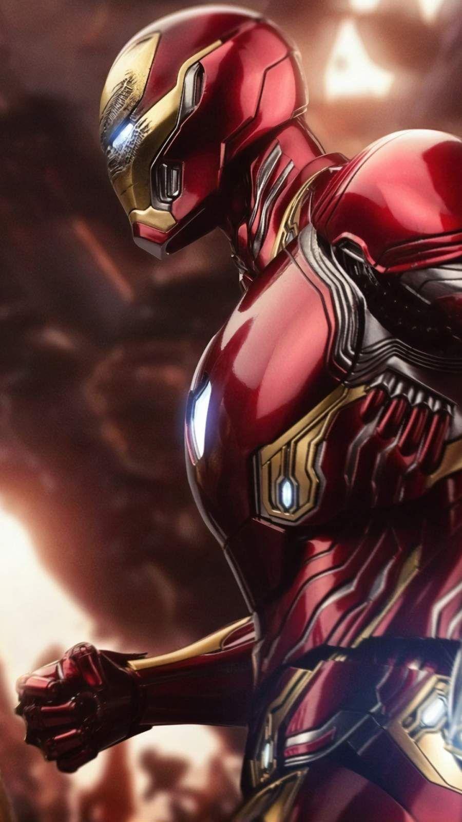 Iron Man Mark 50 Fighting Thanos iPhone Wallpaper. Marvels