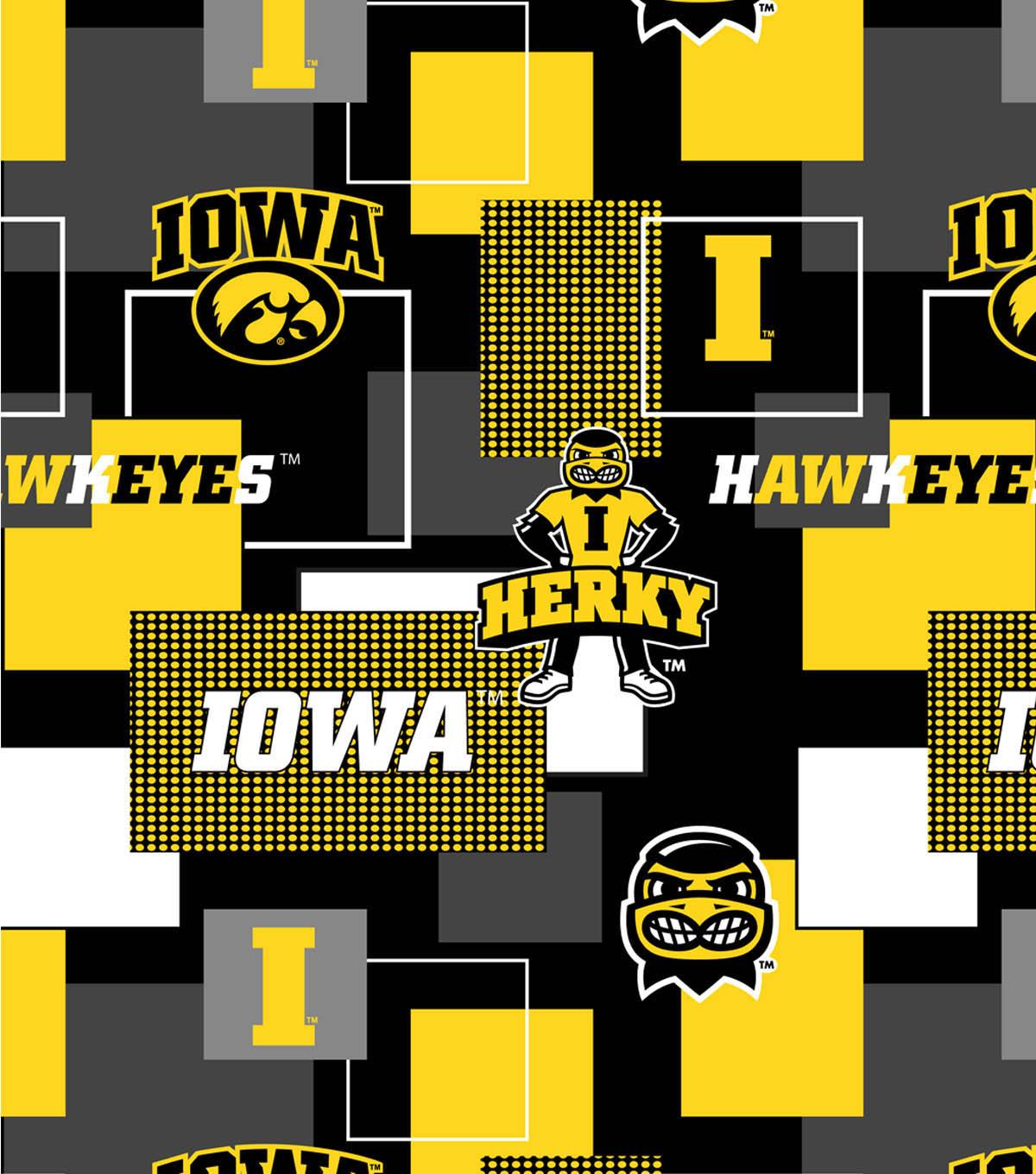 University of Iowa Hawkeyes Herky Cotton Fabric -Modern Block