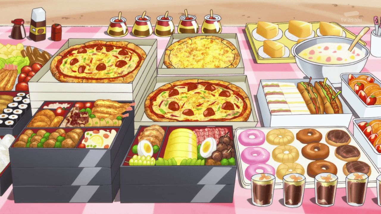 Food in Anime. Anime bento, Food illustrations, Food wallpaper