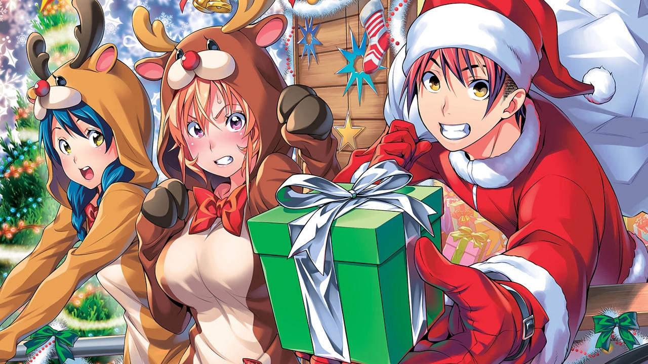Food Wars! Shokugeki no Soma at Christmas Anime Wallpaper 4k