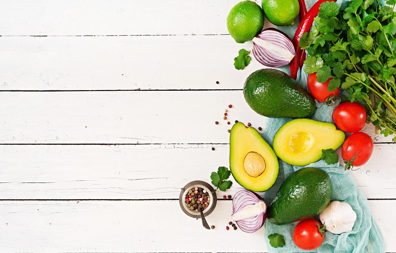 Wallpaper greens, Vegetables, tomatoes, avocado image