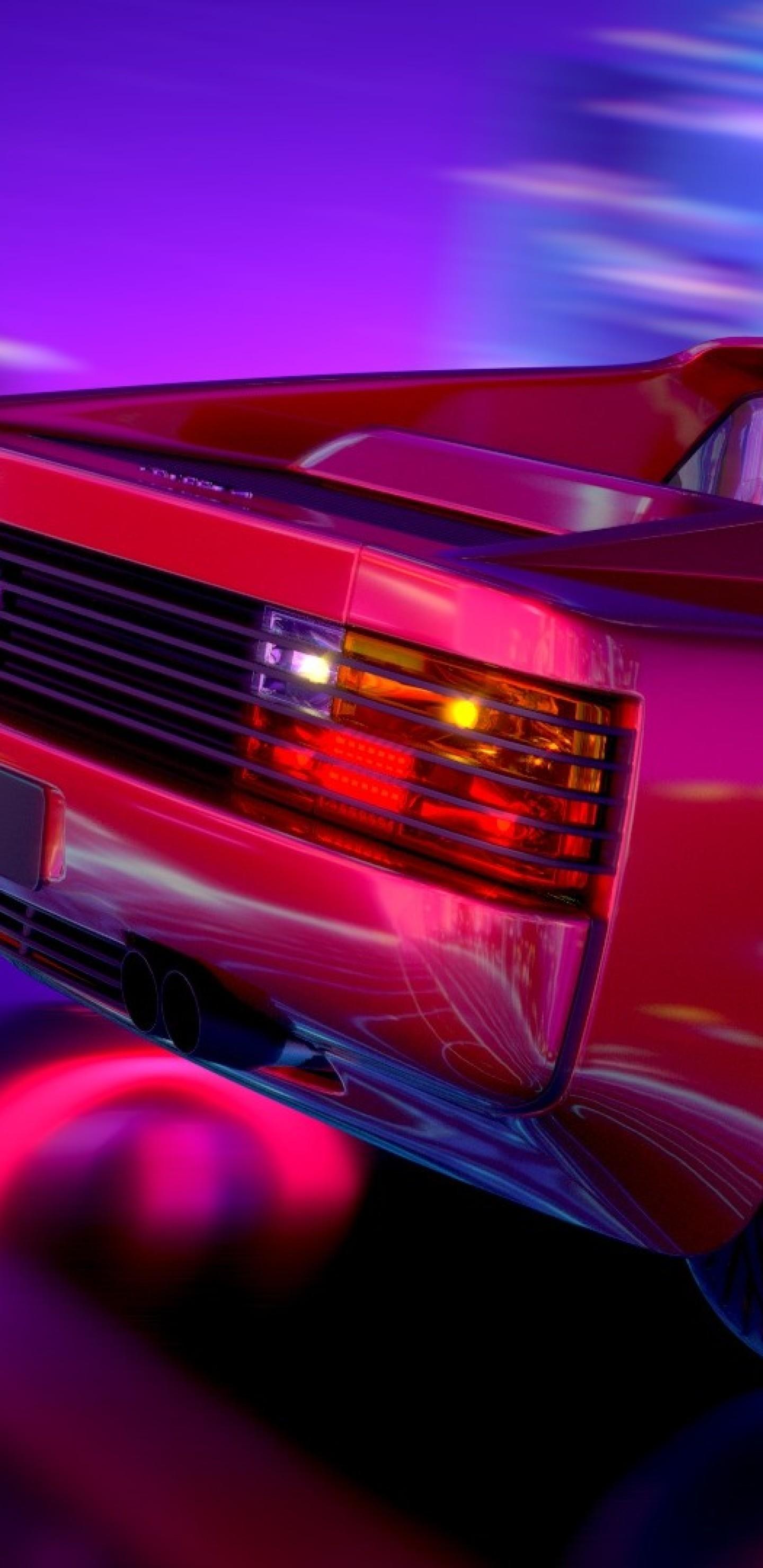 Ferrari Testarossa Retrowave Samsung Galaxy Note 9