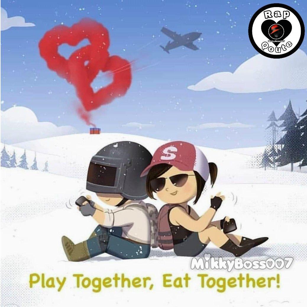 Baby Face PUBG warriors couple. Cute cartoon wallpaper