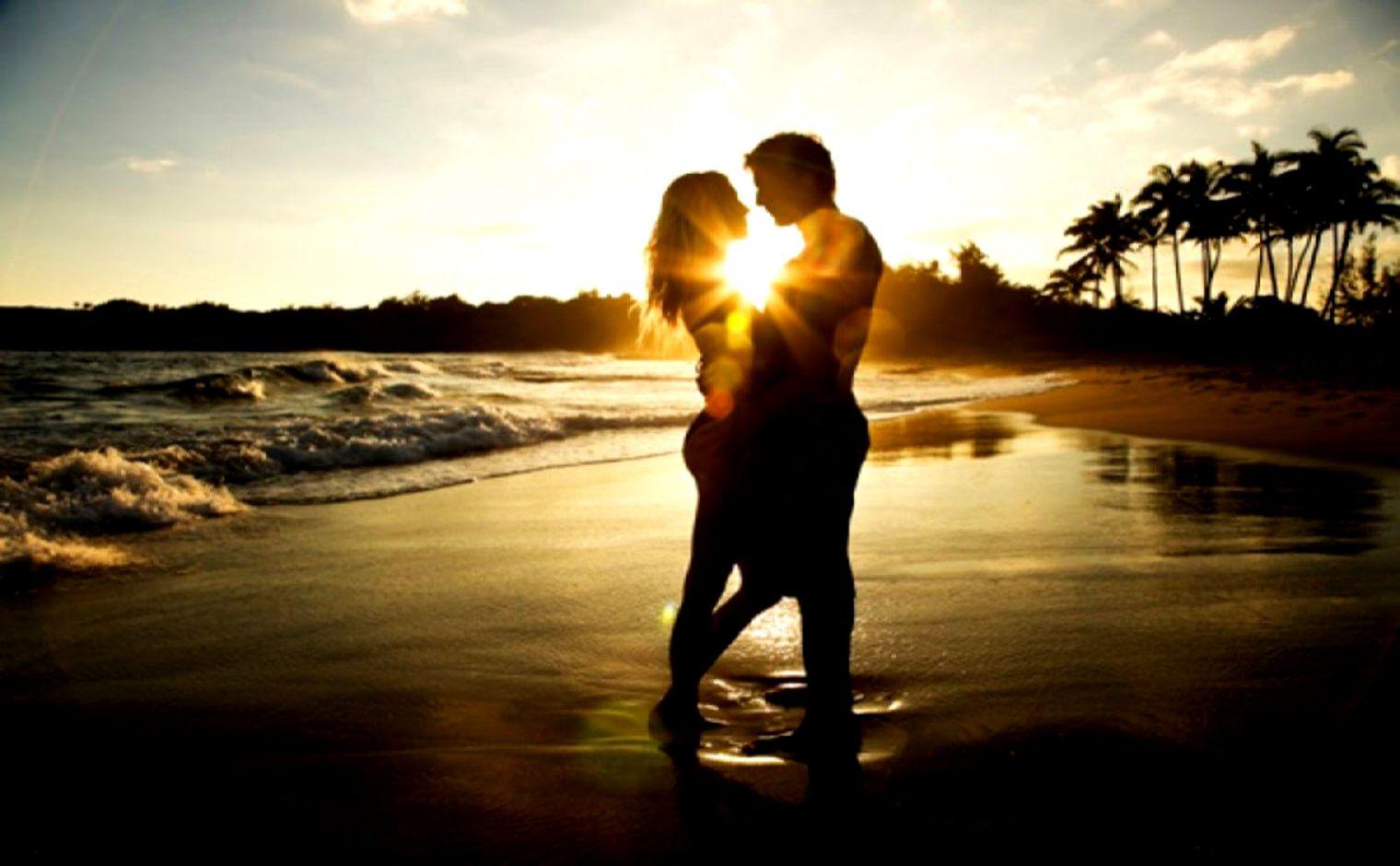 Love Girl Boy Couple Beach Romantic Sunset HD Wallpaper