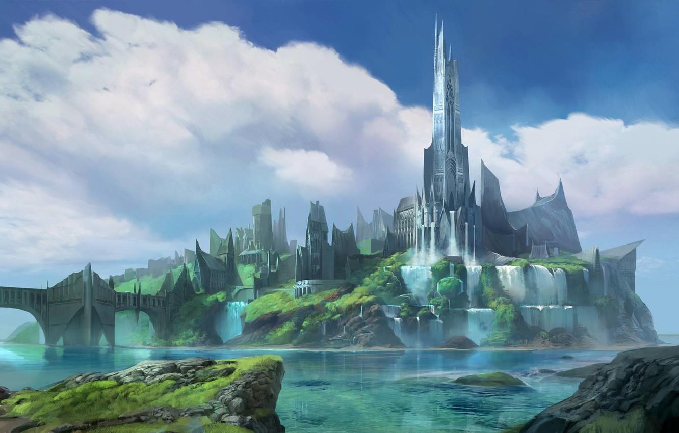 Wallpaper bridge, castle, Fantasy City, Rise to the Throne