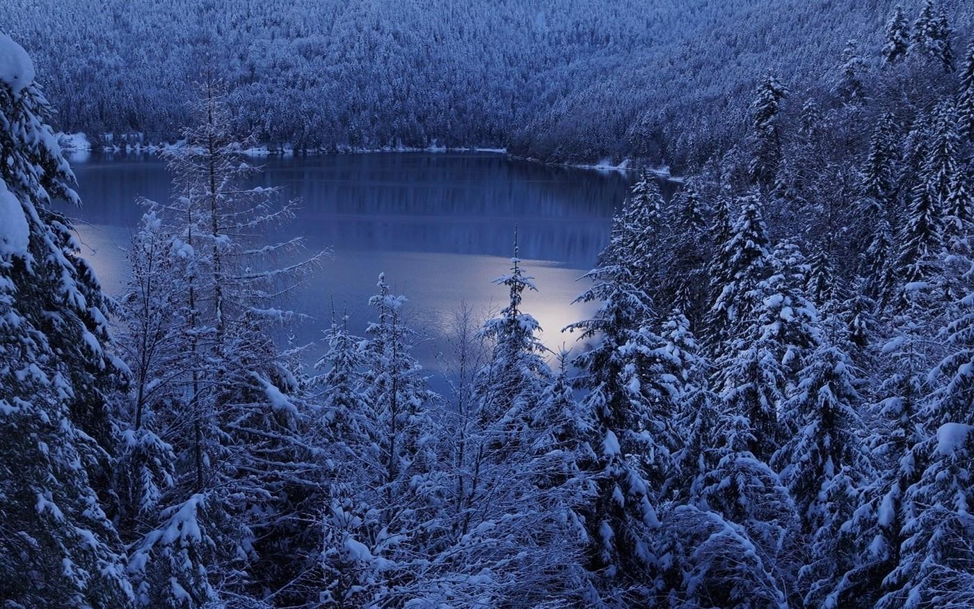landscape, Nature, Lake, Winter, Mountain, Forest, Snow