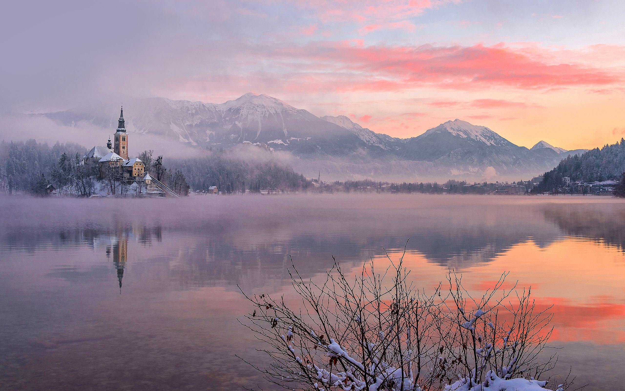 Daily Wallpaper: Winter Morning in Bled, Slovenia. I Like