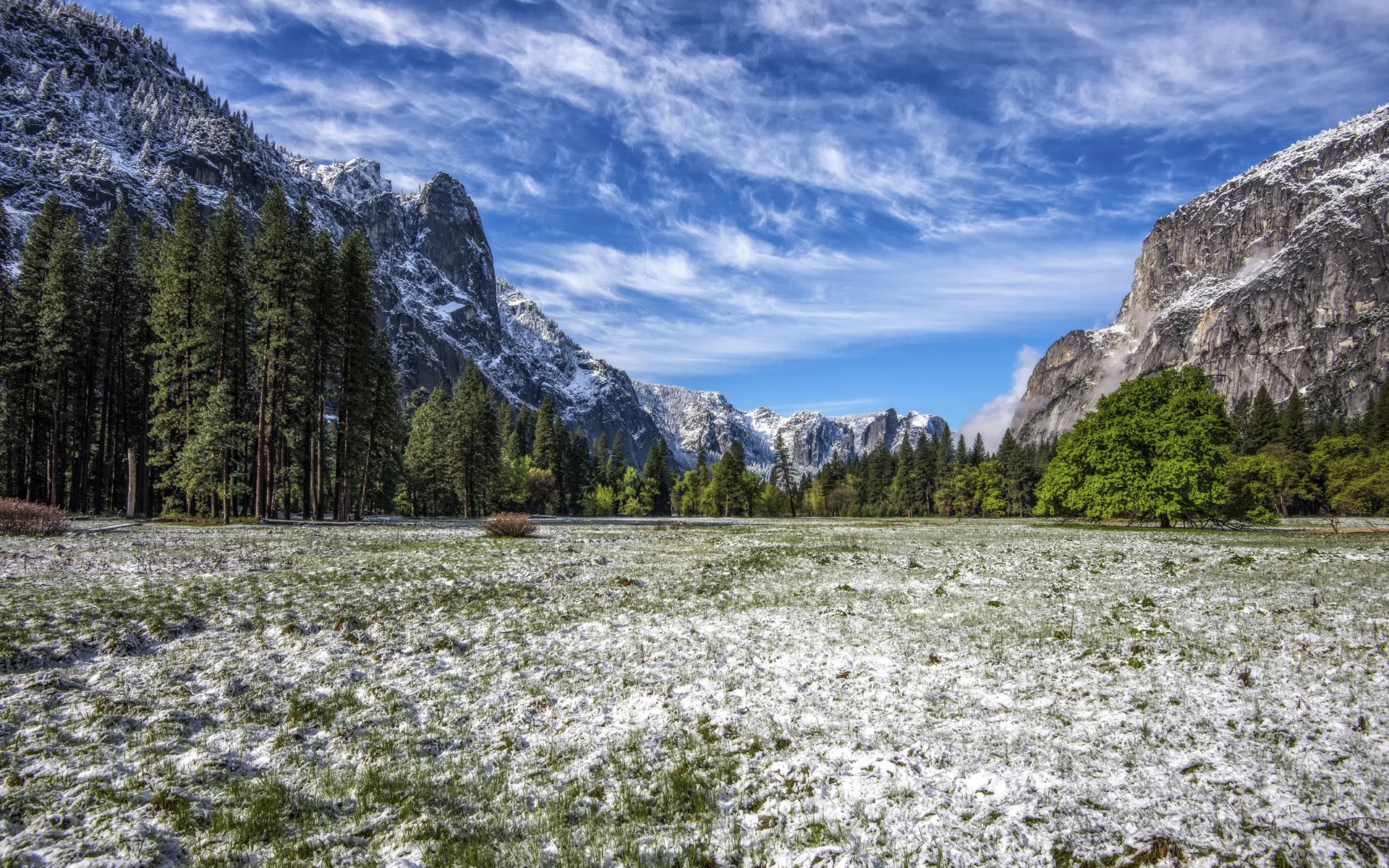 Wallpaper Yosemite Valley, California, USA, mountains, trees