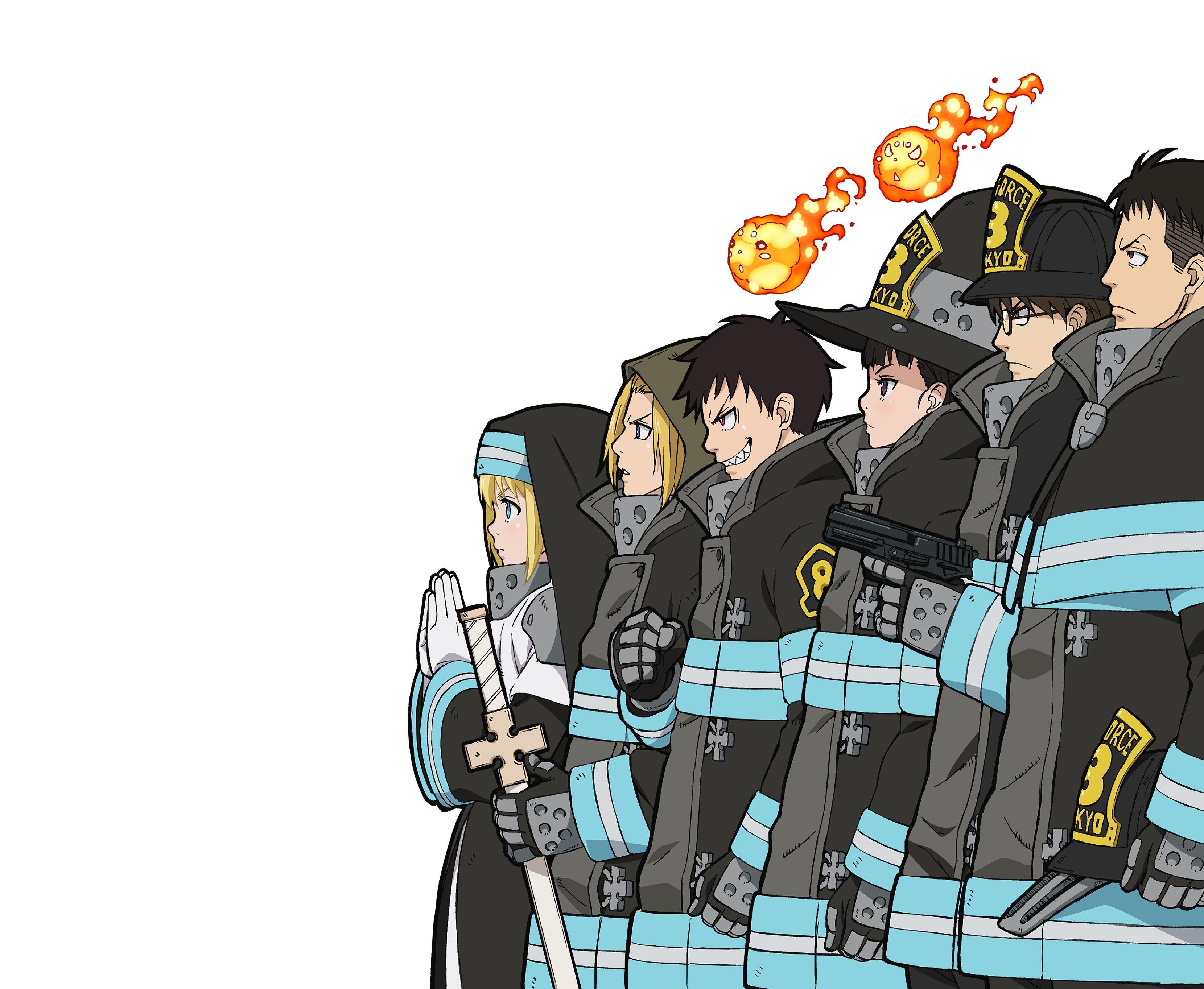 Maki Oze, anime, fire force, fireballs, japan, manga, night, tokyo, HD  phone wallpaper