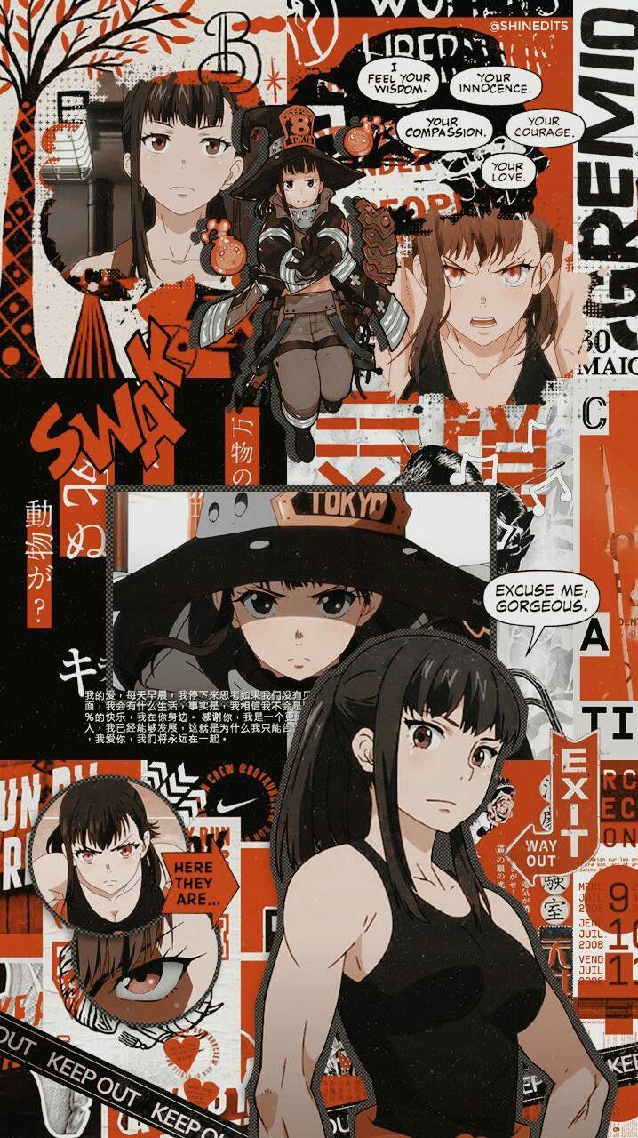 Maki Oze, anime, fire force, fireballs, japan, manga, night, tokyo, HD  phone wallpaper