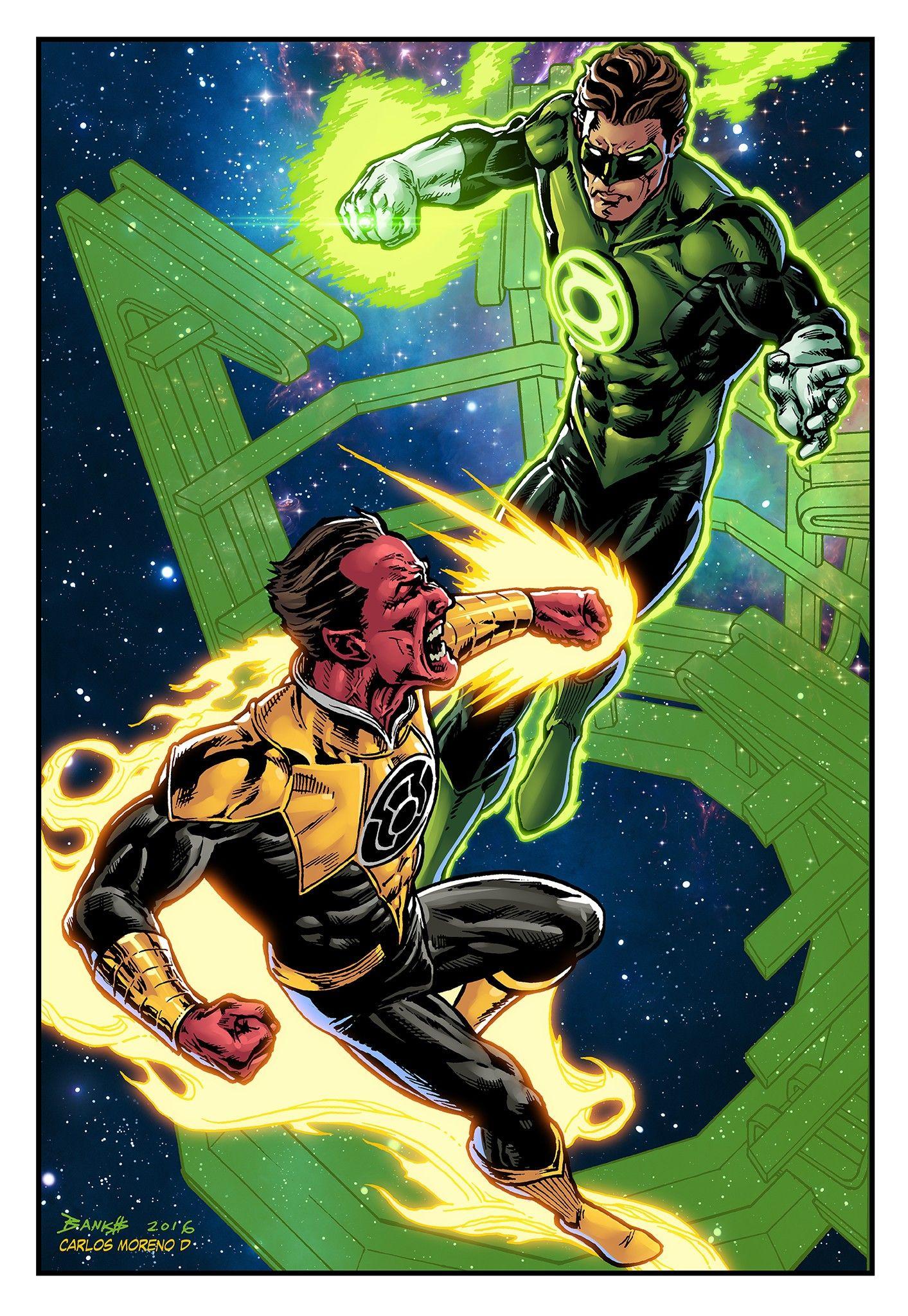 Darryl Banks & Carlos Alberto Moreno Diaz Green Lantern vs Sinestro. Green lantern, Green lantern hal jordan, Green lantern corps