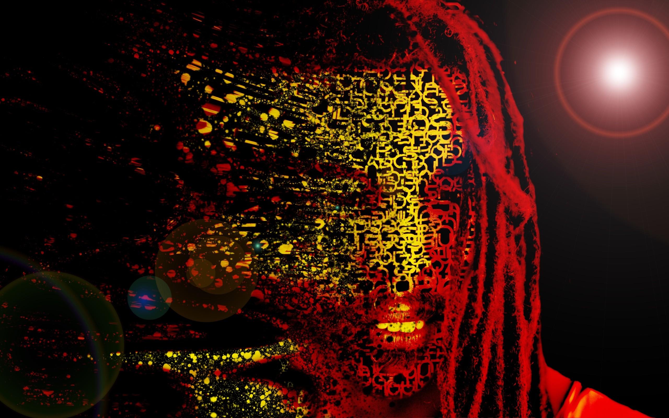 Bob Marley Mask Abstract Artwork 4k 2560x1600