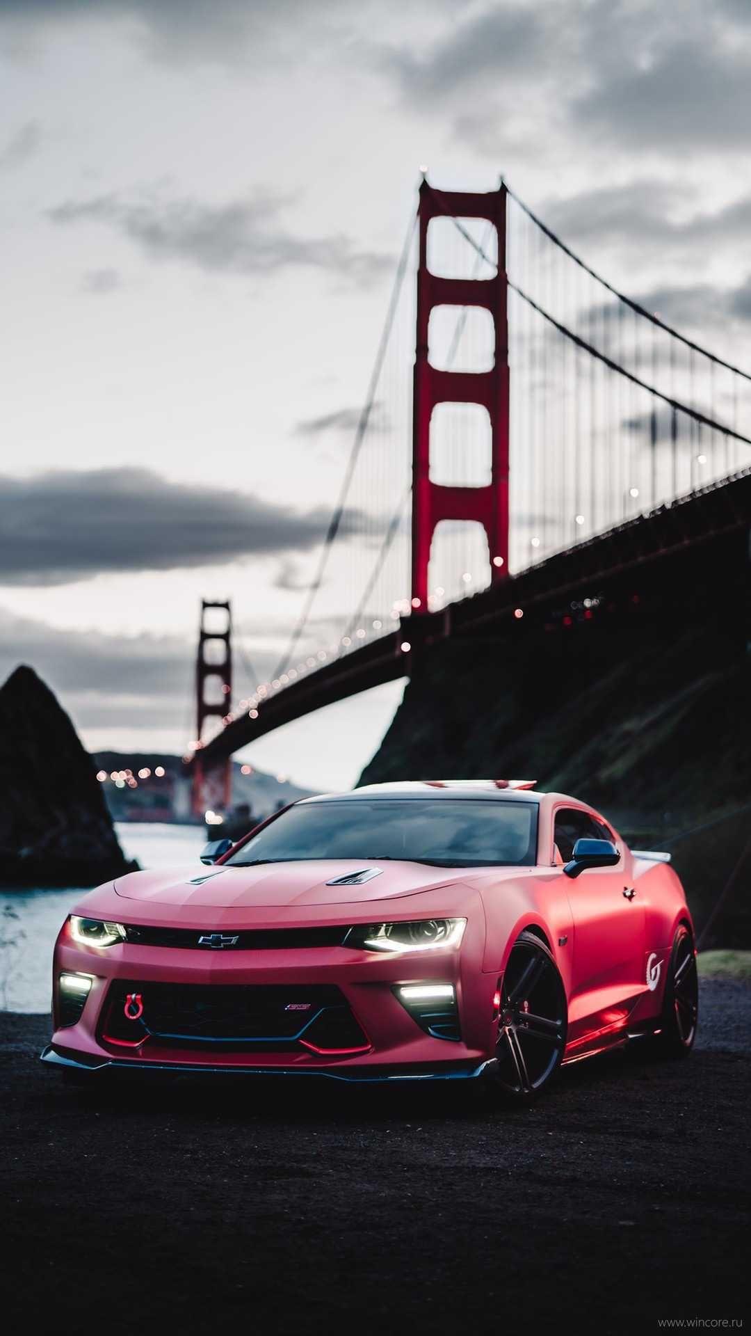 Chevrolet Camaro Golden Gate Bridge iPhone Wallpaper