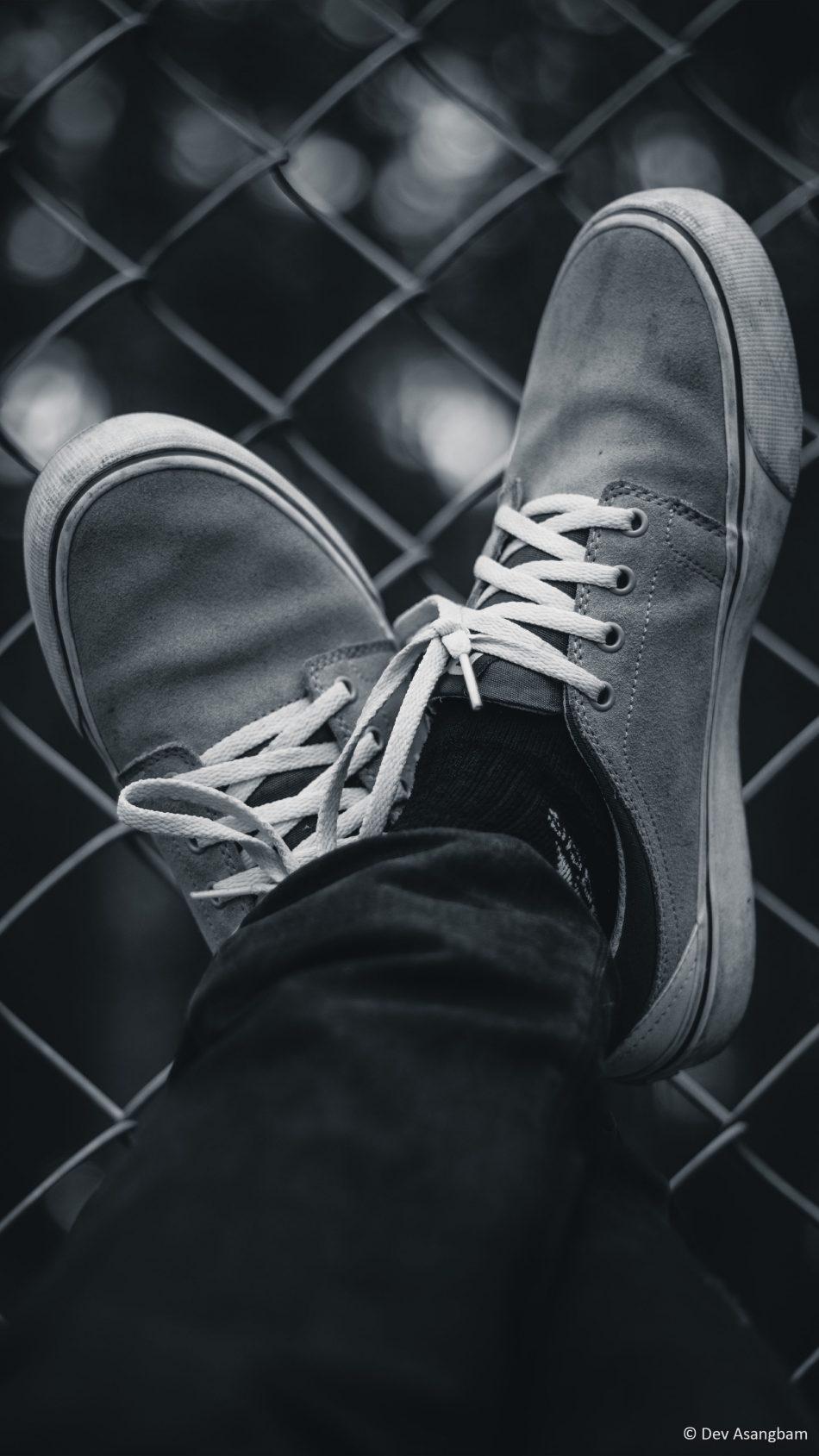 Sneakers Black & White Photography 4k Ultra HD Mobile