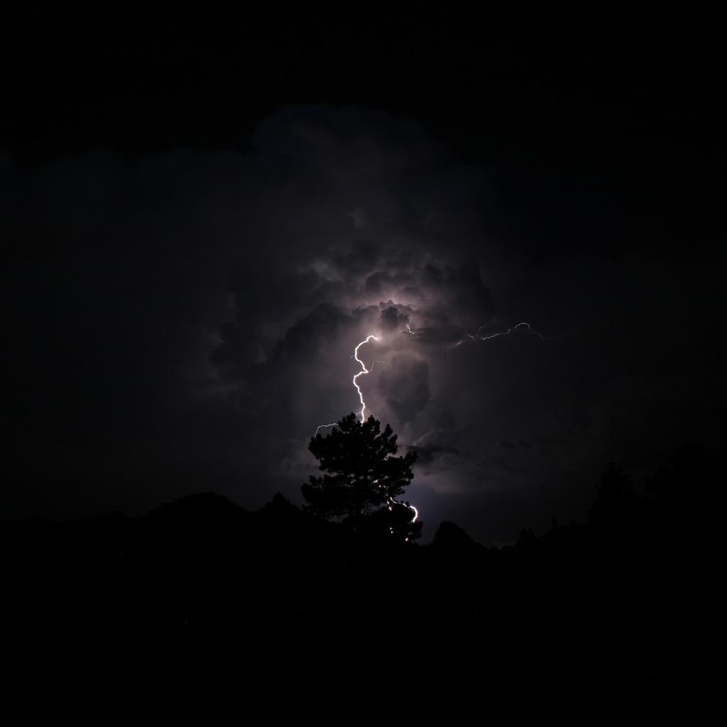 Dark Night Lightning Scene iPad Wallpaper Free Download