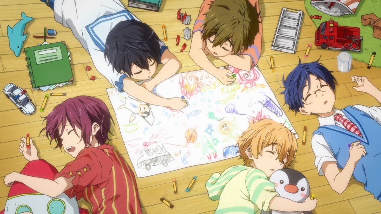 Anime series free group friend cute pencil color sleep